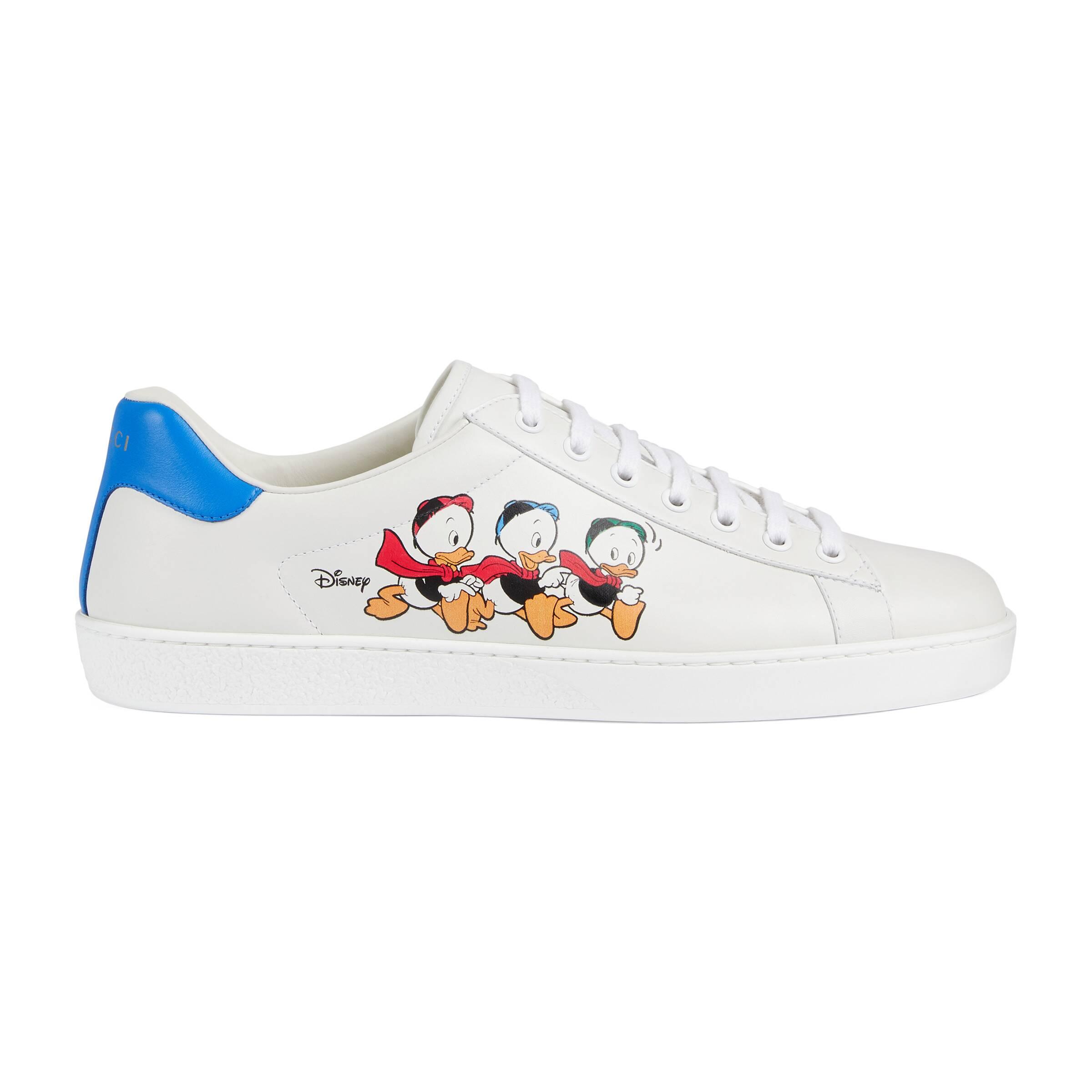Gucci Mens White Men's X Disney Donald Duck New Ace Leather Low-top Trainers  6 for Men - Save 13% | Lyst