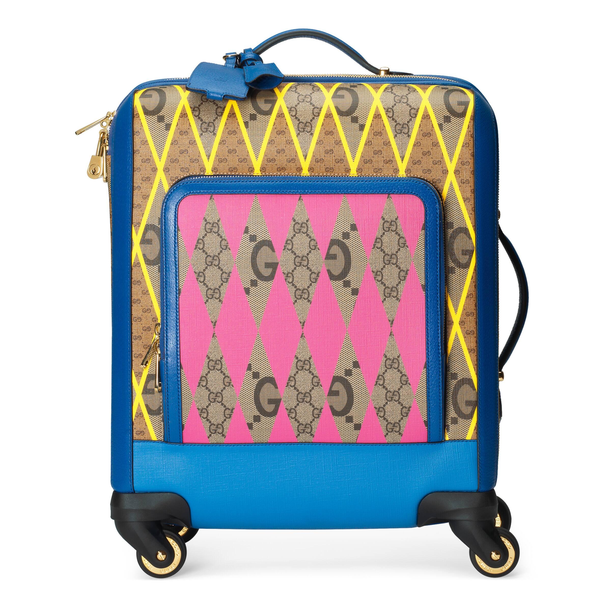 Gucci GG Rhombus Print Small Cabin Trolley in Pink | Lyst UK
