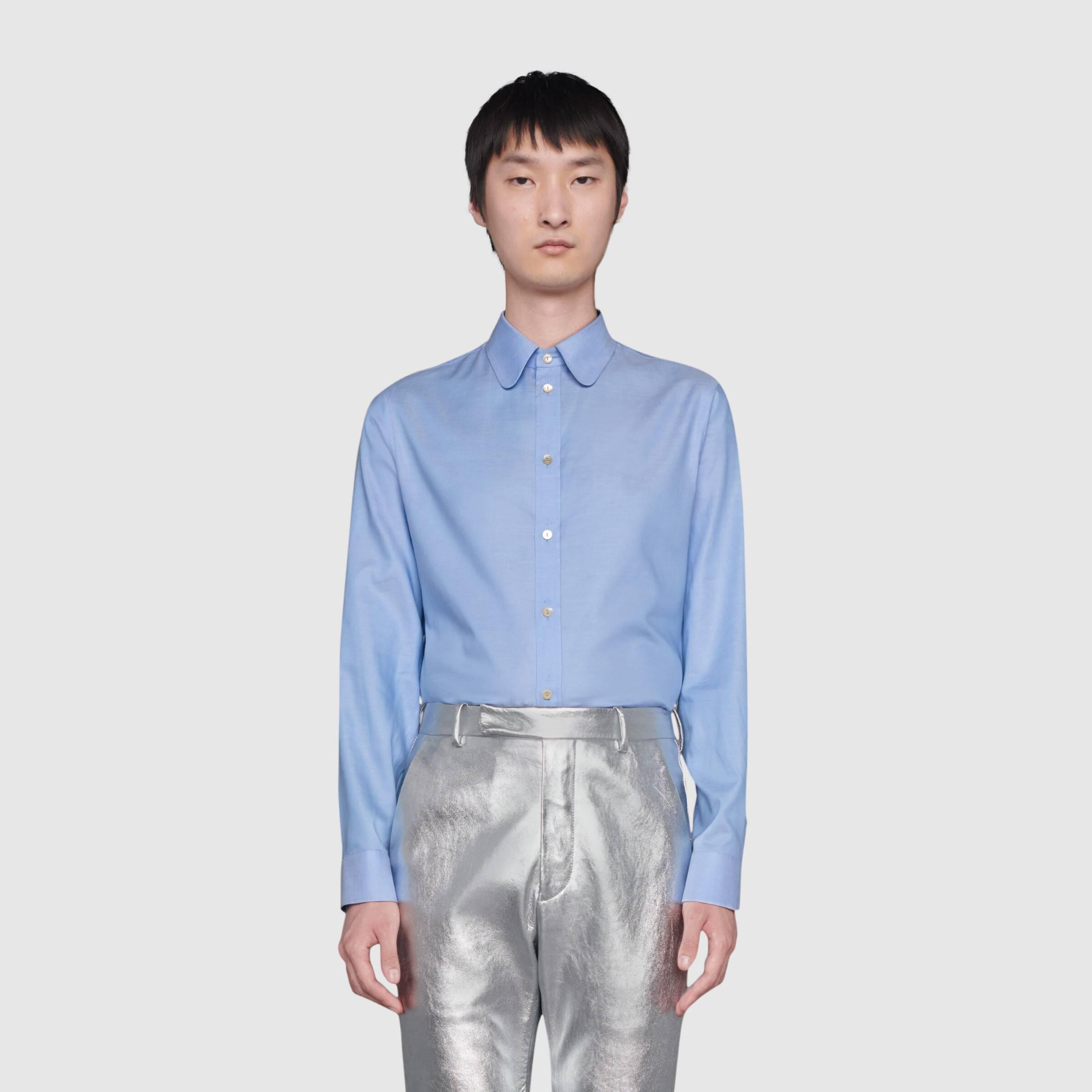 目玉 送料無料 Gucci メンズコーデ ラウンドカラー コットンポプリン シャツ オンラインストア限定 Theblindtigerslidell Com