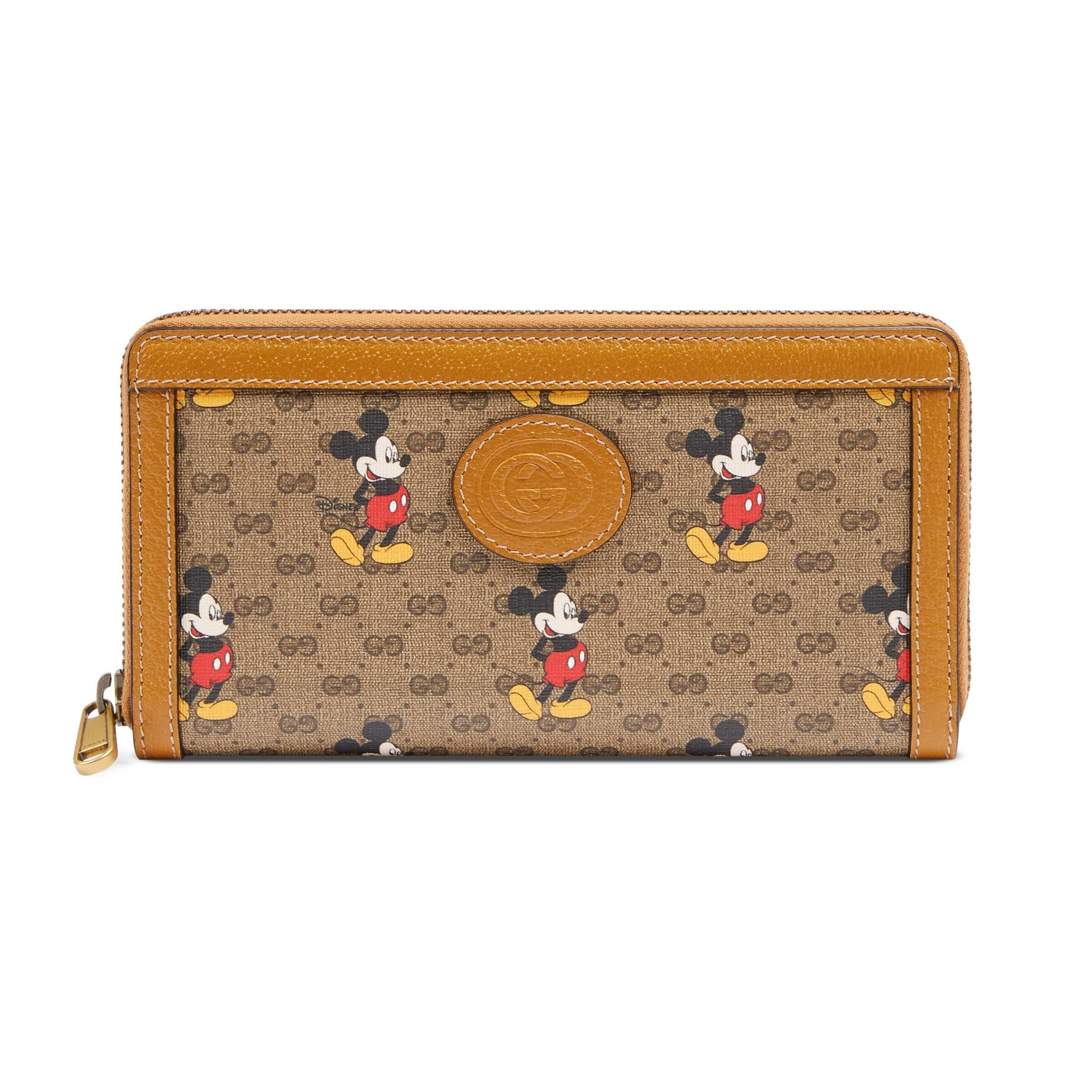 Gucci Disney X Zip Around Wallet in Natural | Lyst