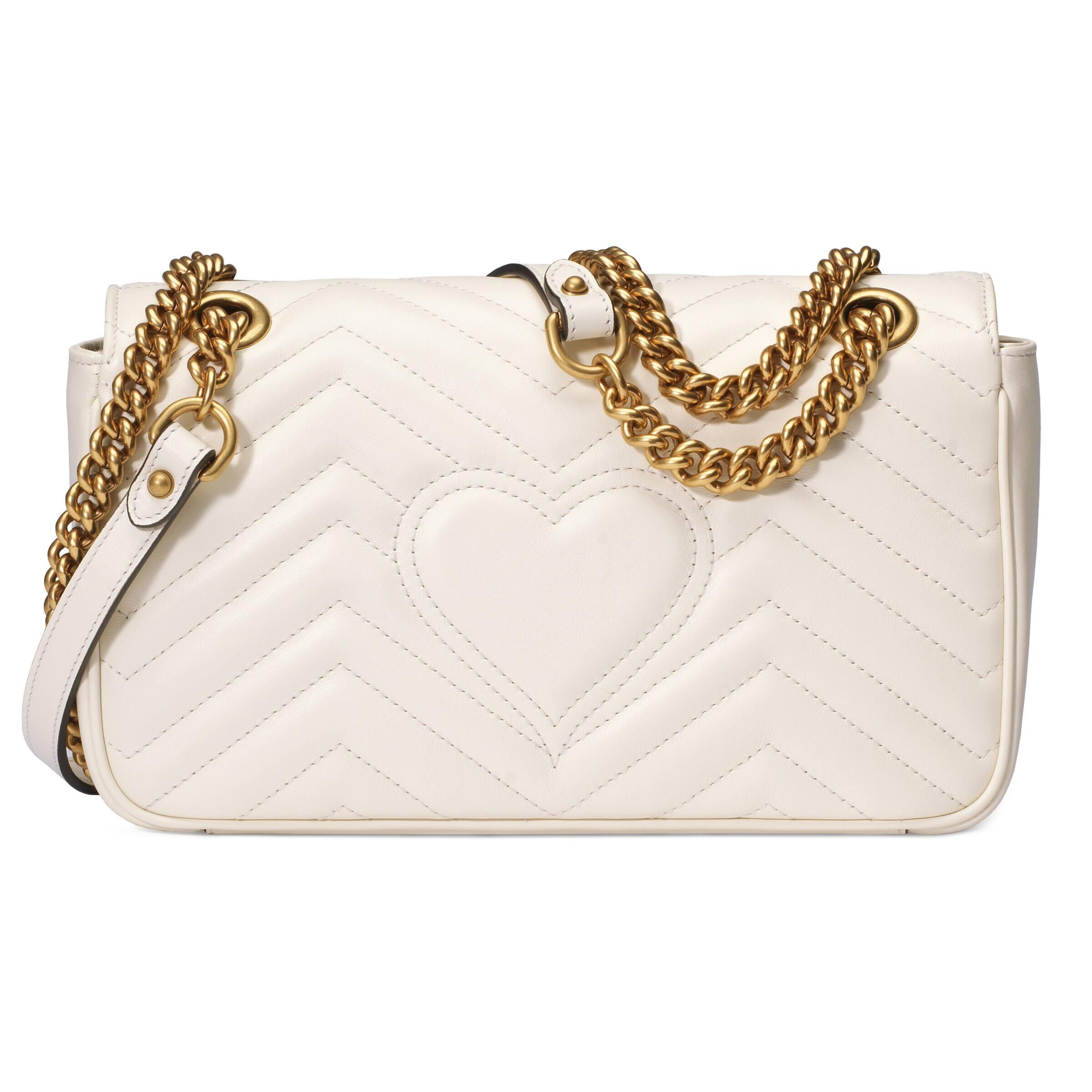 gg marmont matelassé mini bag white