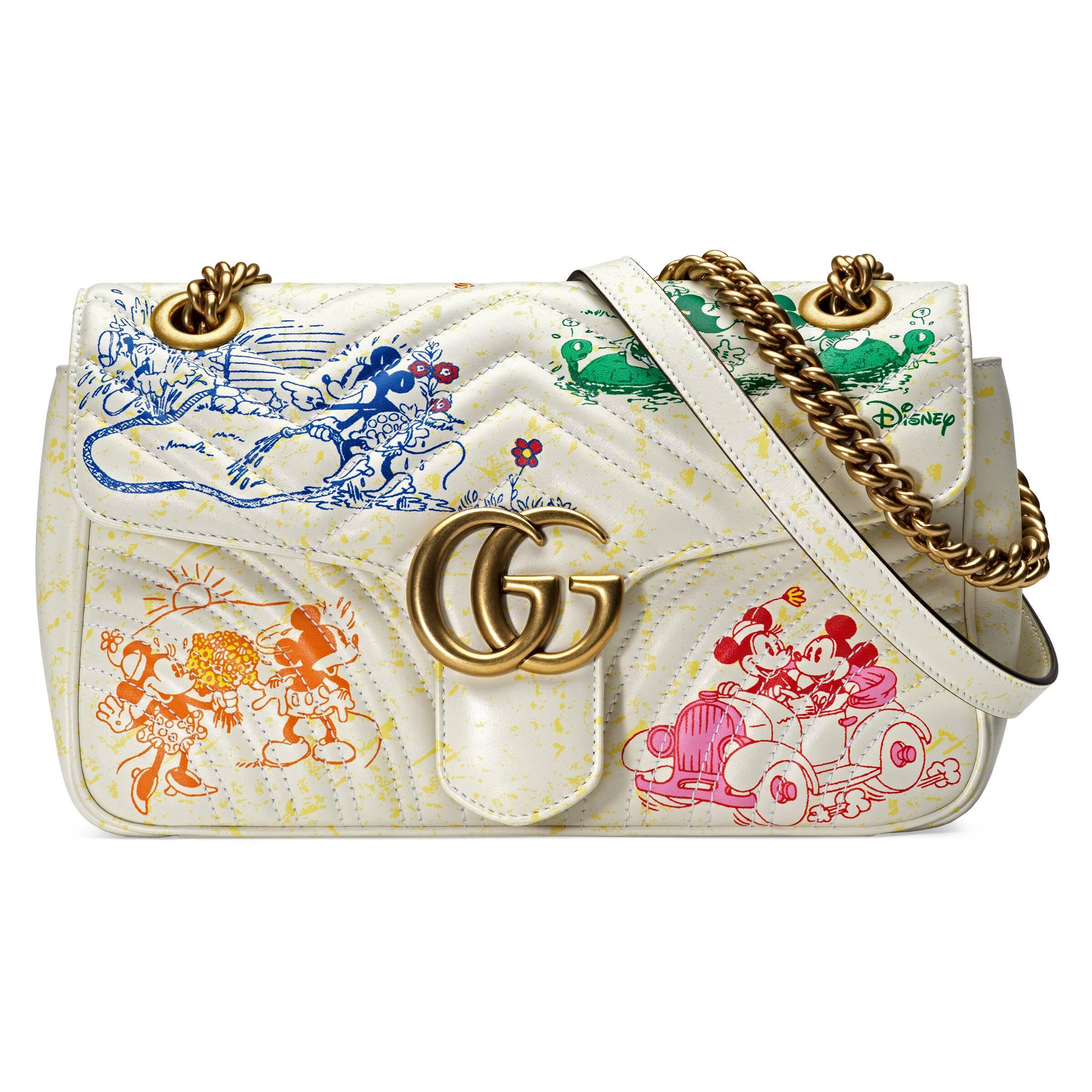 Gucci Online Exclusive Disney X GG Marmont Small Shoulder Bag in White