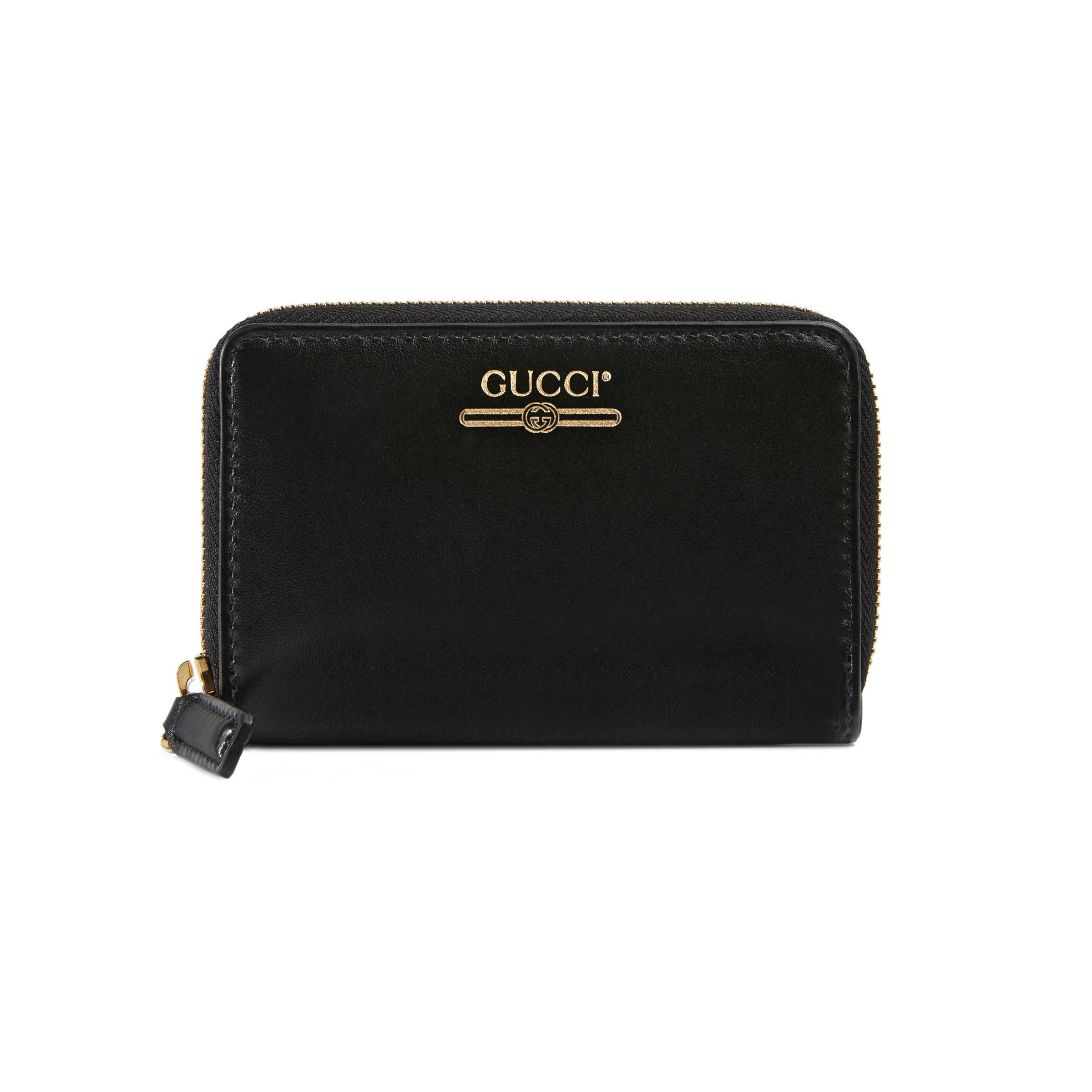 Gucci Zip Card Case With Logo in Black for Men | Lyst