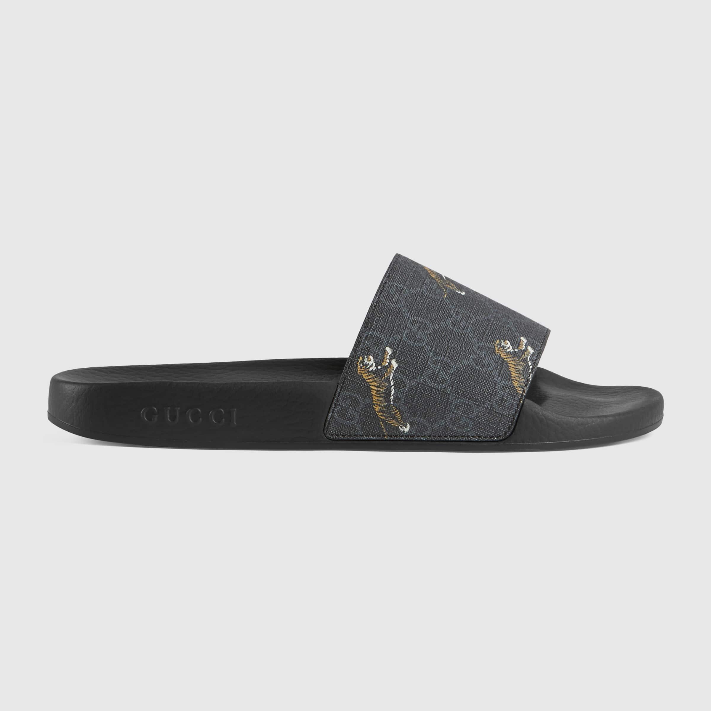 Gucci GG supreme tiger slides Like Gucci GG Supreme Tiger Sandals - Black Sandals, Shoes  main image 4