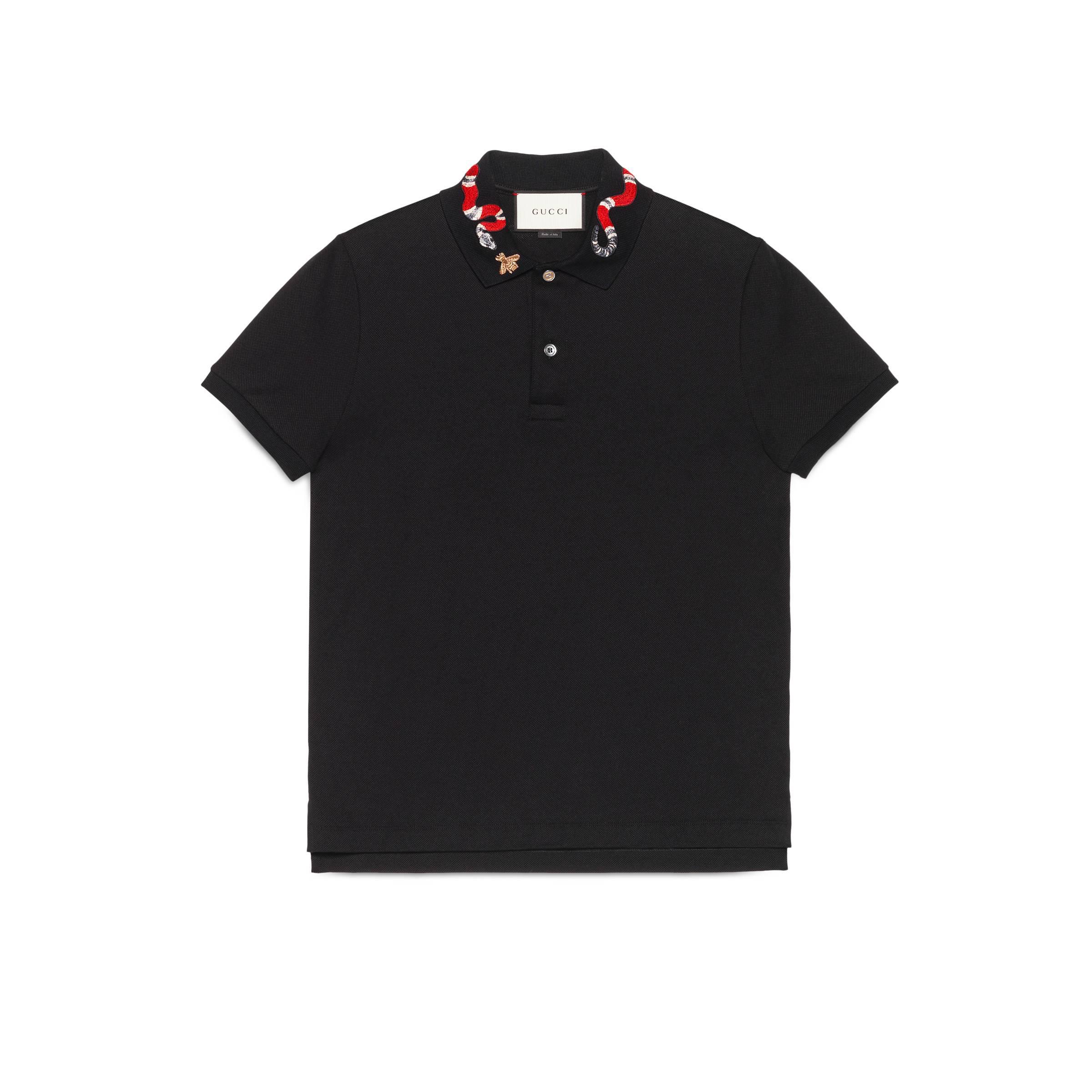 polo shirt with snake on collar