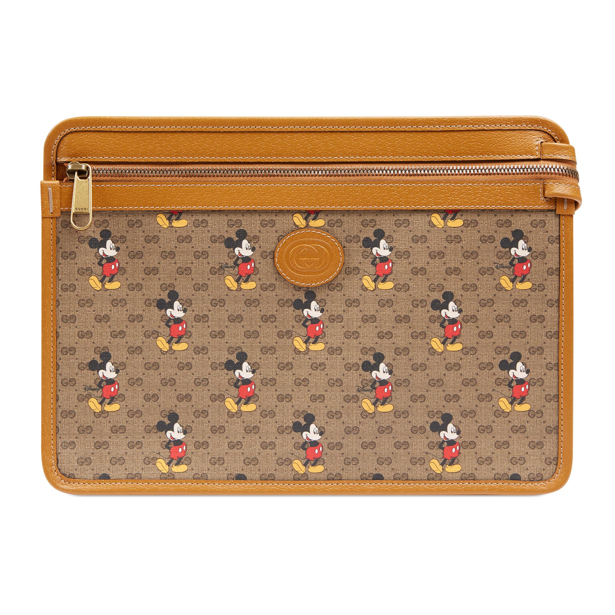 Cartera neceser Disney x Gucci de Cuero de color Neutro para hombre | Lyst