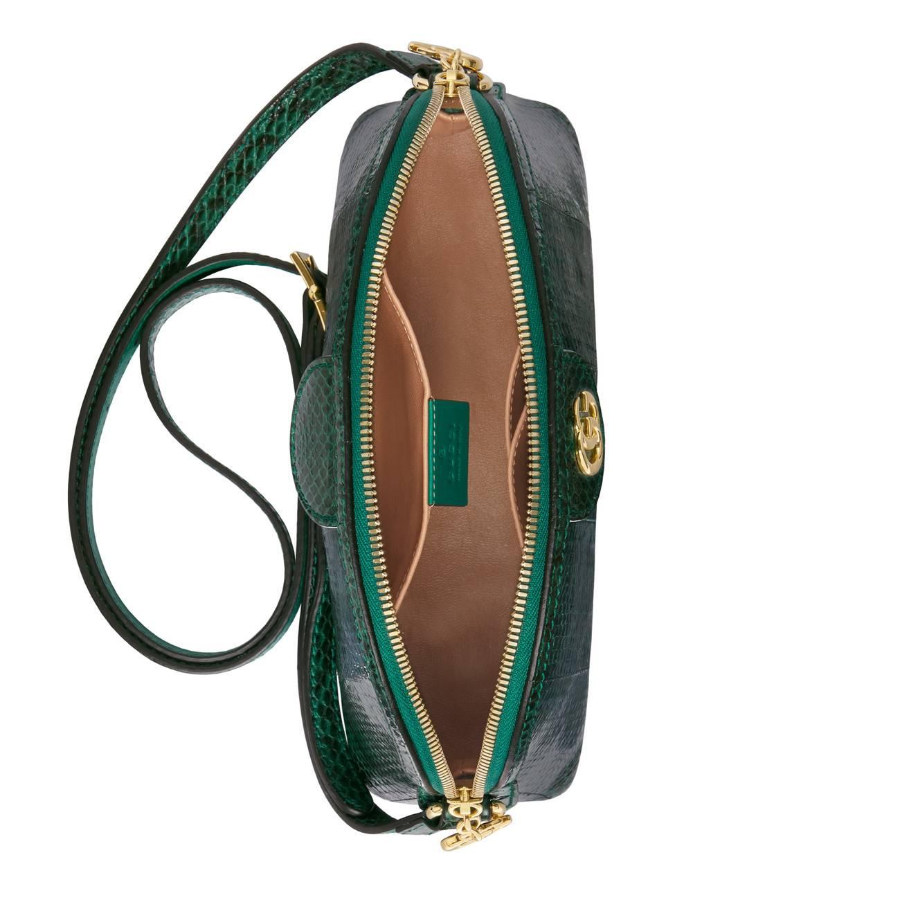 Gucci Ophidia Small Snakeskin Shoulder Bag Green in Green - Lyst