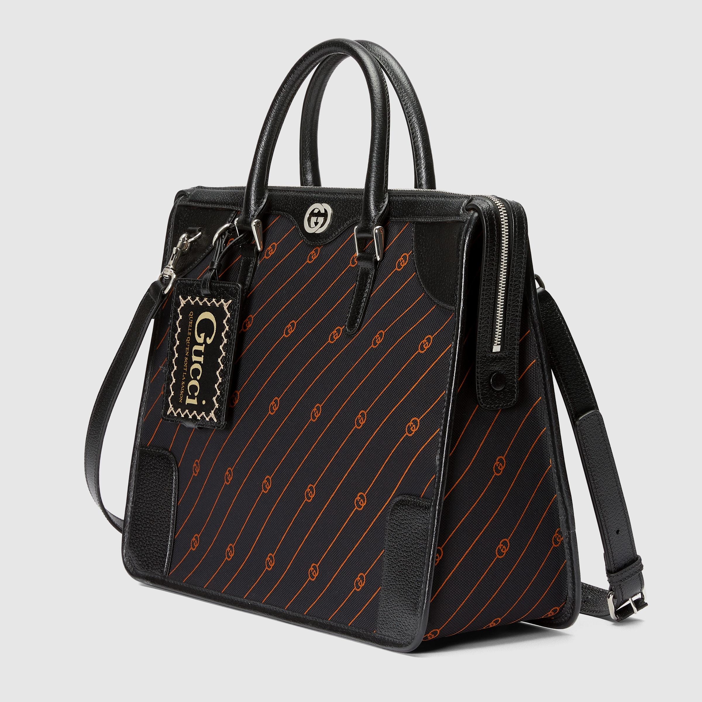 Gucci Interlocking G Jacquard Briefcase in Black for Men | Lyst