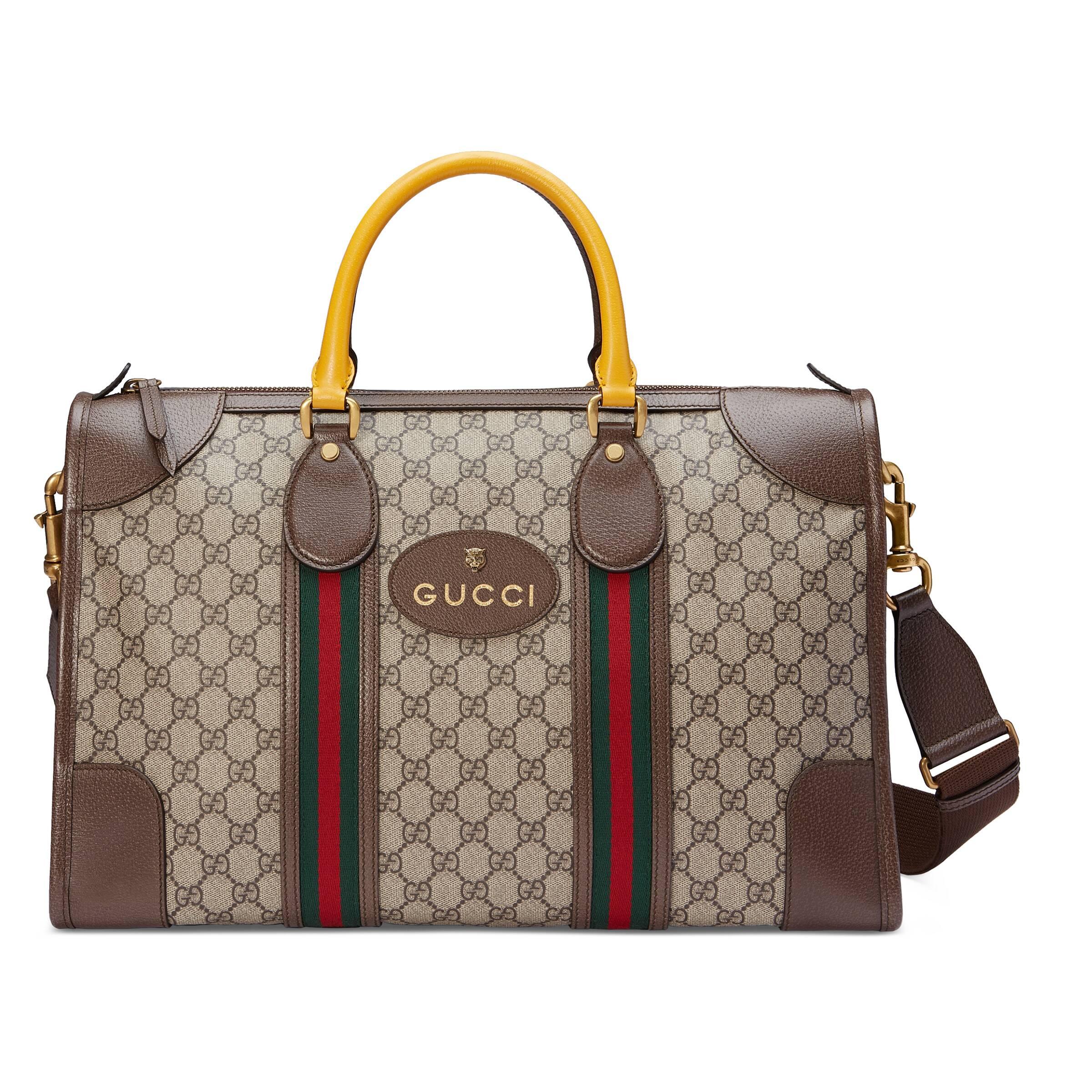 Gucci Neo Vintage Duffle Bag With Web in Natural