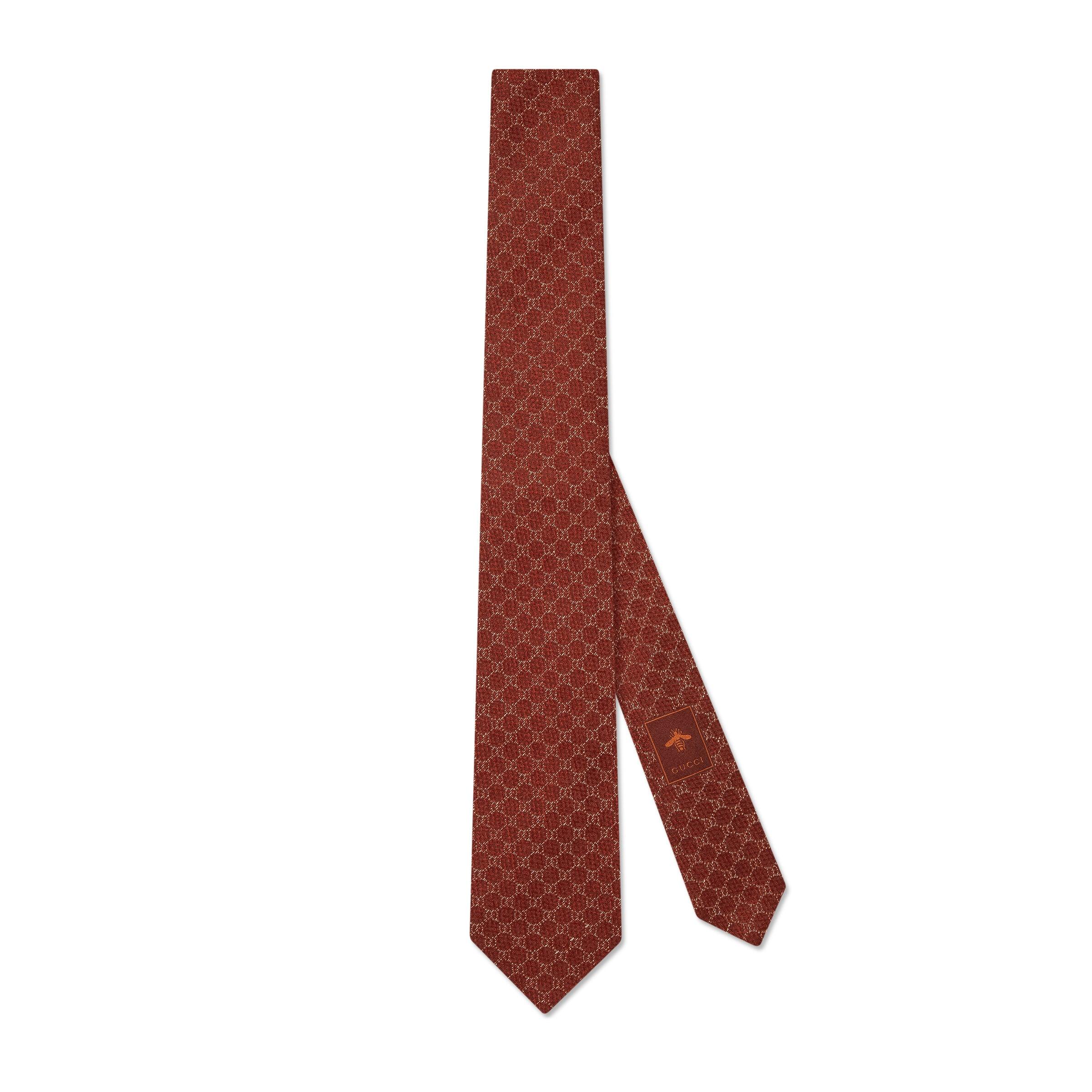 Gucci gg Silk Jacquard Tie in Red for Men | Lyst