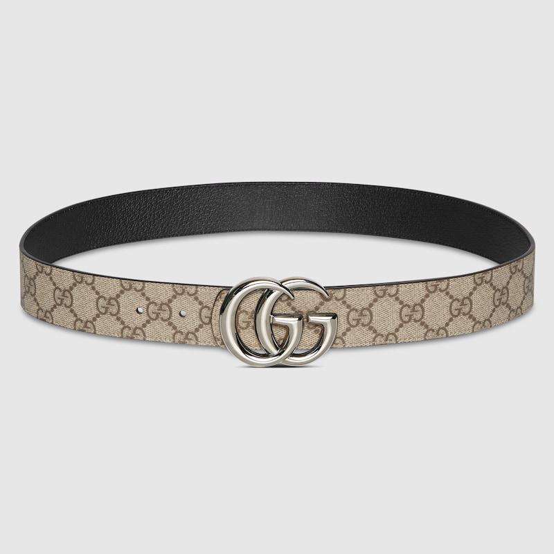 GUCCI GGマーモント リバーシブル スリムベルト ベージュ メンズ Gucci ベルト | Lyst