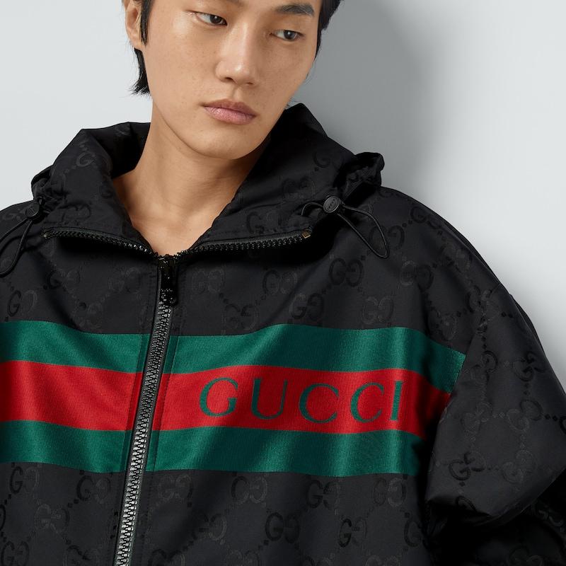 GUCCI GG JACQUARD NYLON JACKET ジャガードナイロン Gucci Gg Nylon Jacquard Jacket in Black for Men | Lyst UK