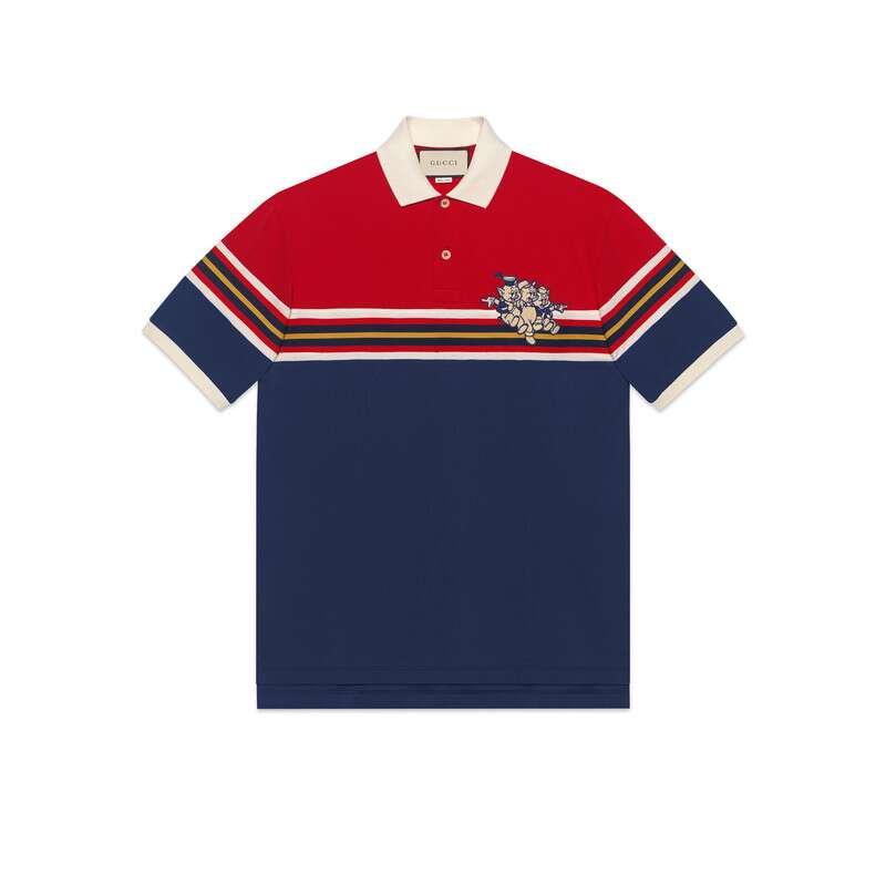 Gucci Cotton Polo With Three Little 