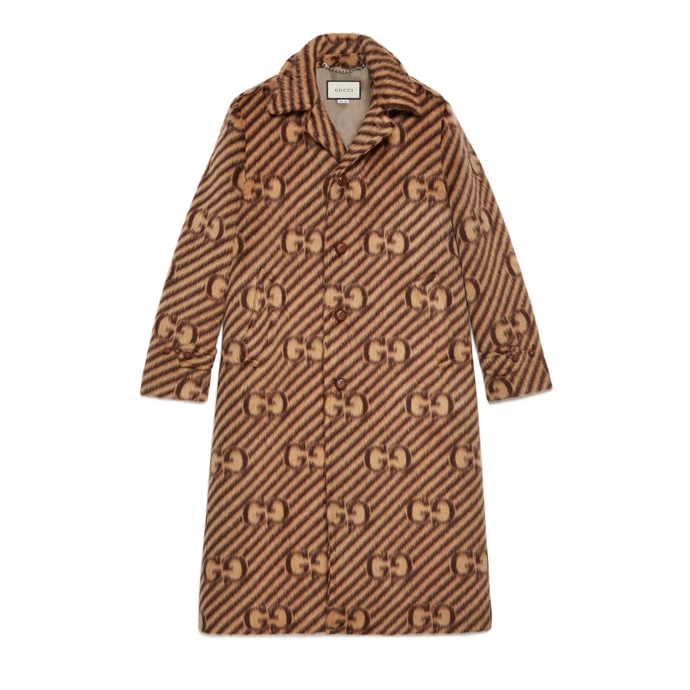 bunke chauffør Sequel Gucci GG Stripe Wool Coat With Label in Brown for Men | Lyst
