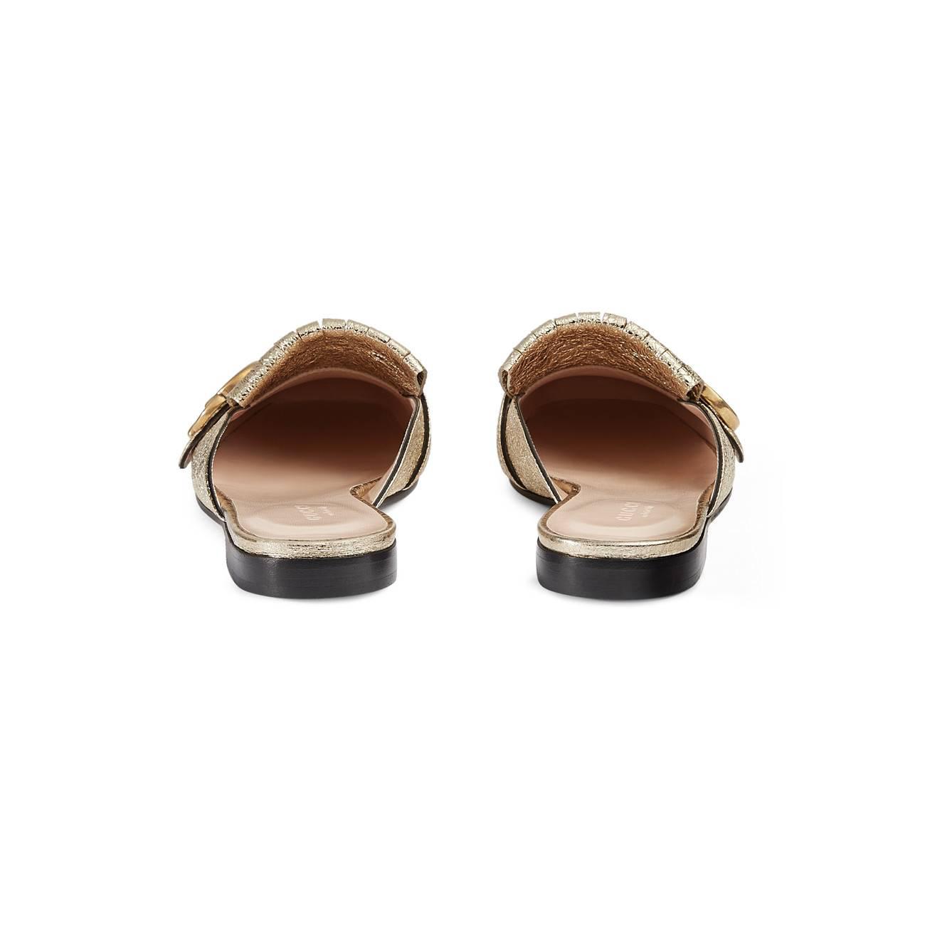 marmont metallic laminate leather slipper