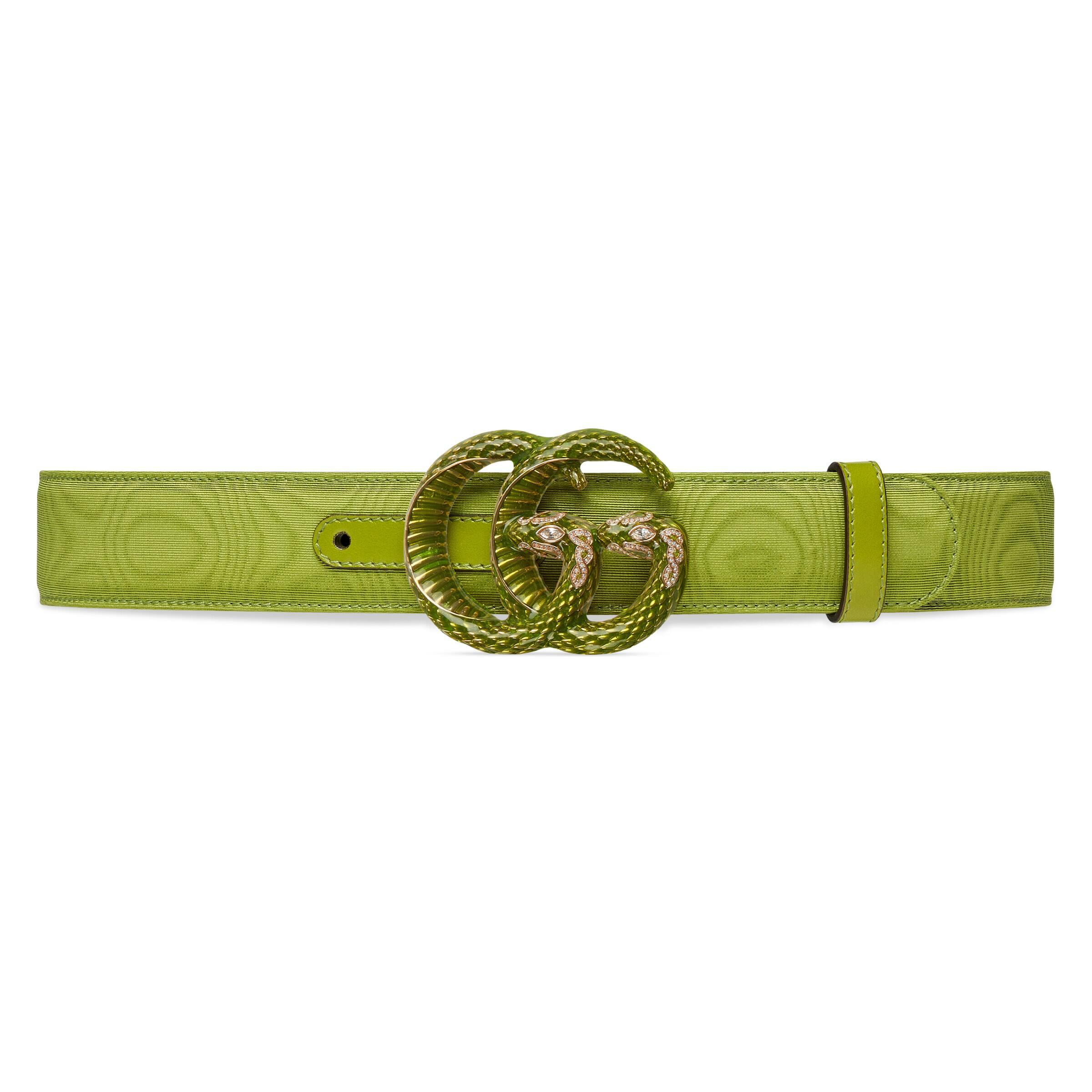 Gucci Belt With Double G Snake Buckle in Green for Men | Lyst