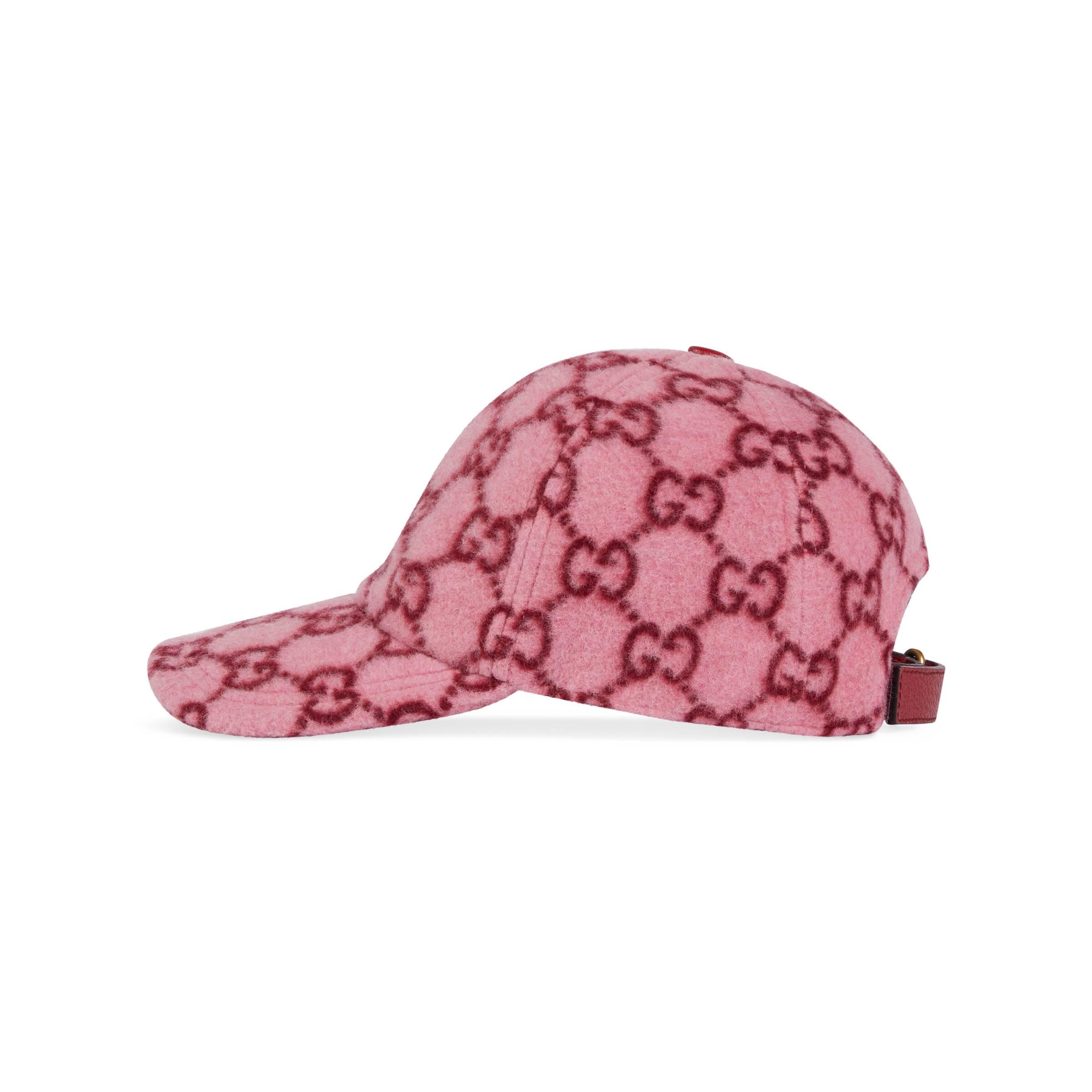 Gucci GG Wool Baseball Hat in Pink for Men Lyst