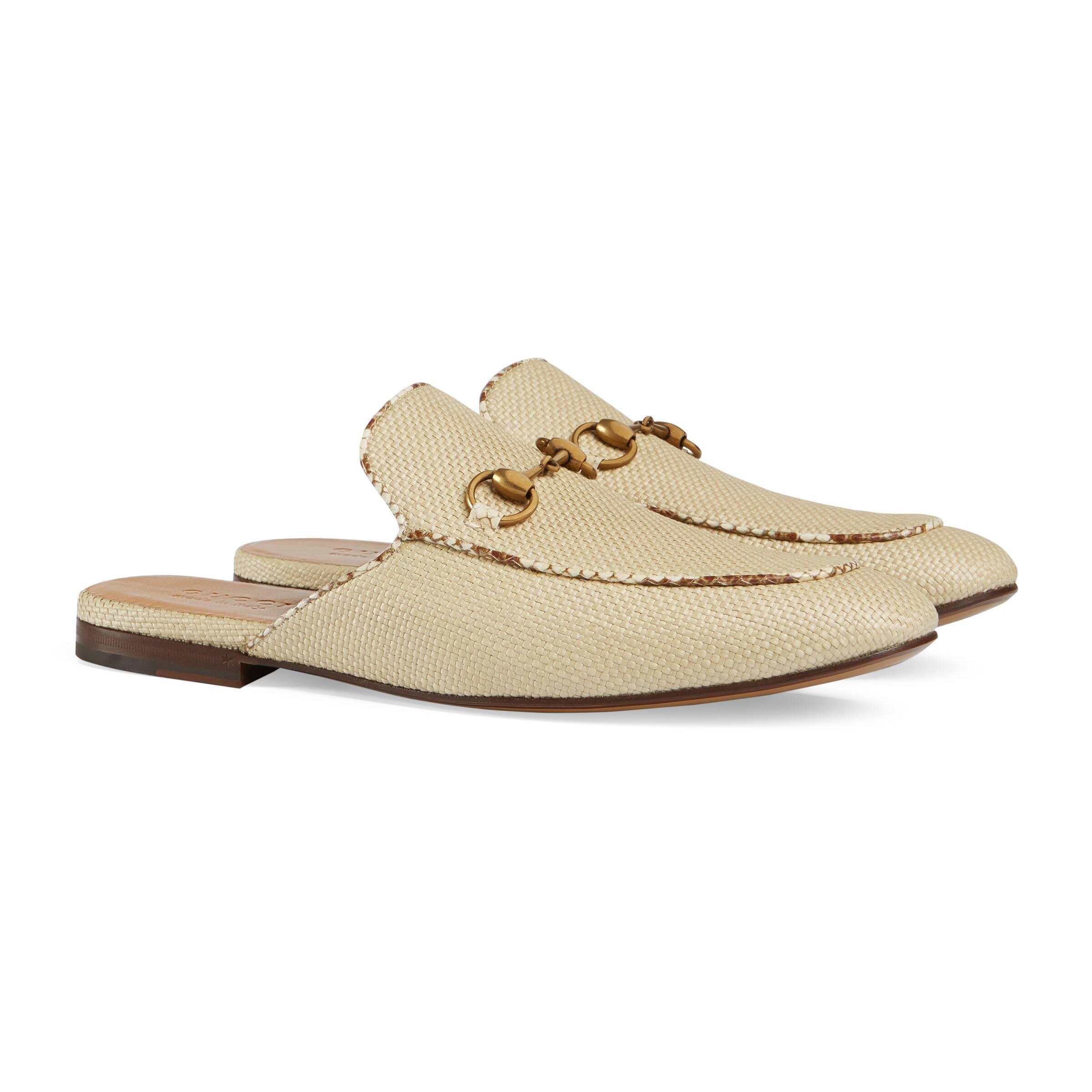 Gucci Princetown Raffia Loafers for Men | Lyst