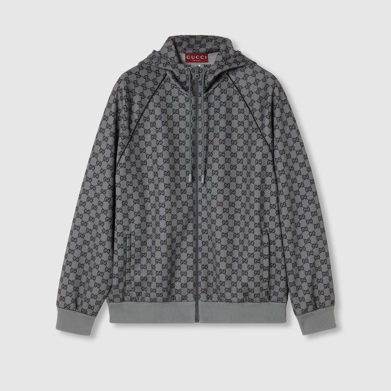 Gucci Light Neoprene Zip Through Jacket in Gray for Men | Lyst