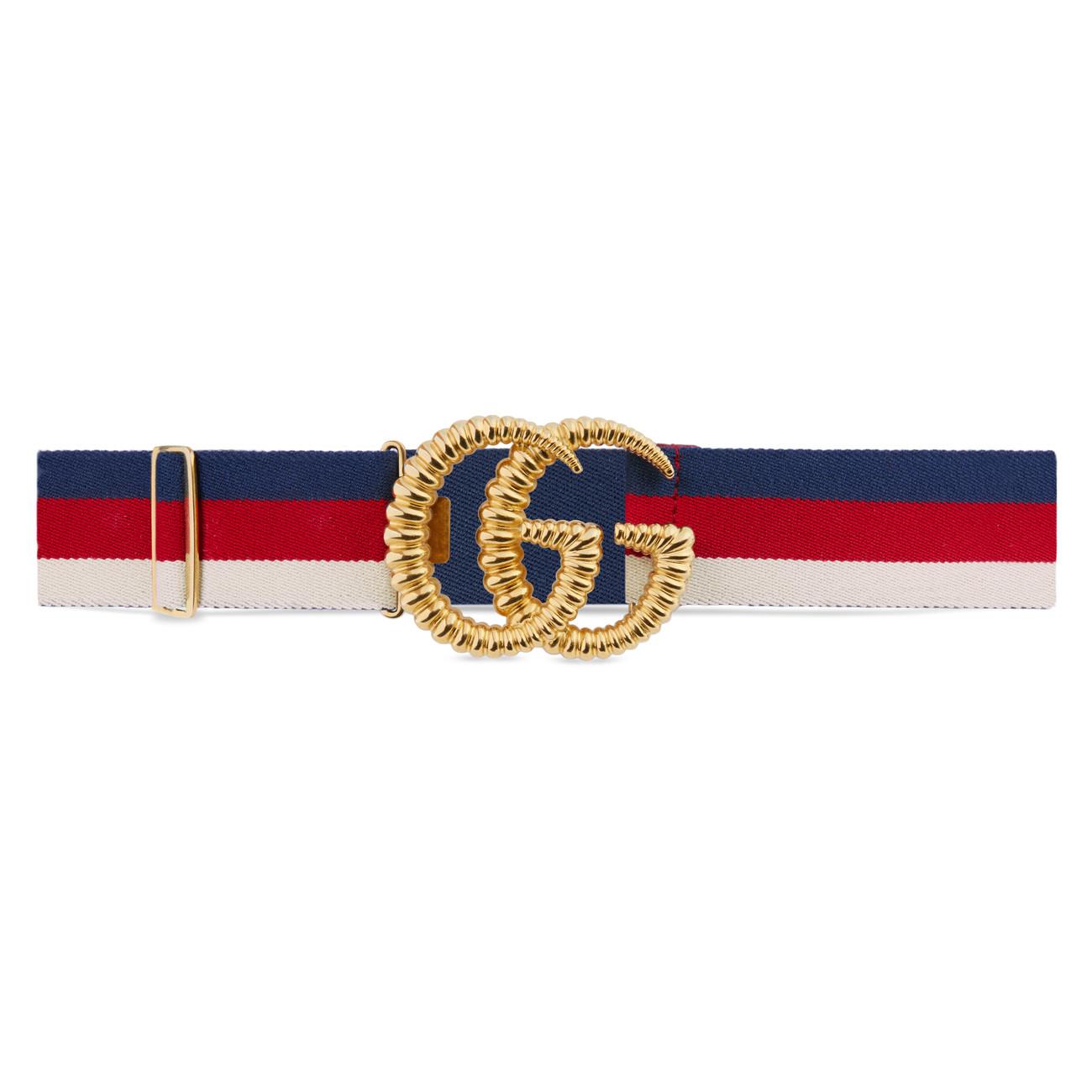 Gucci Web Elastic Belt With Torchon Double G Buckle | Lyst