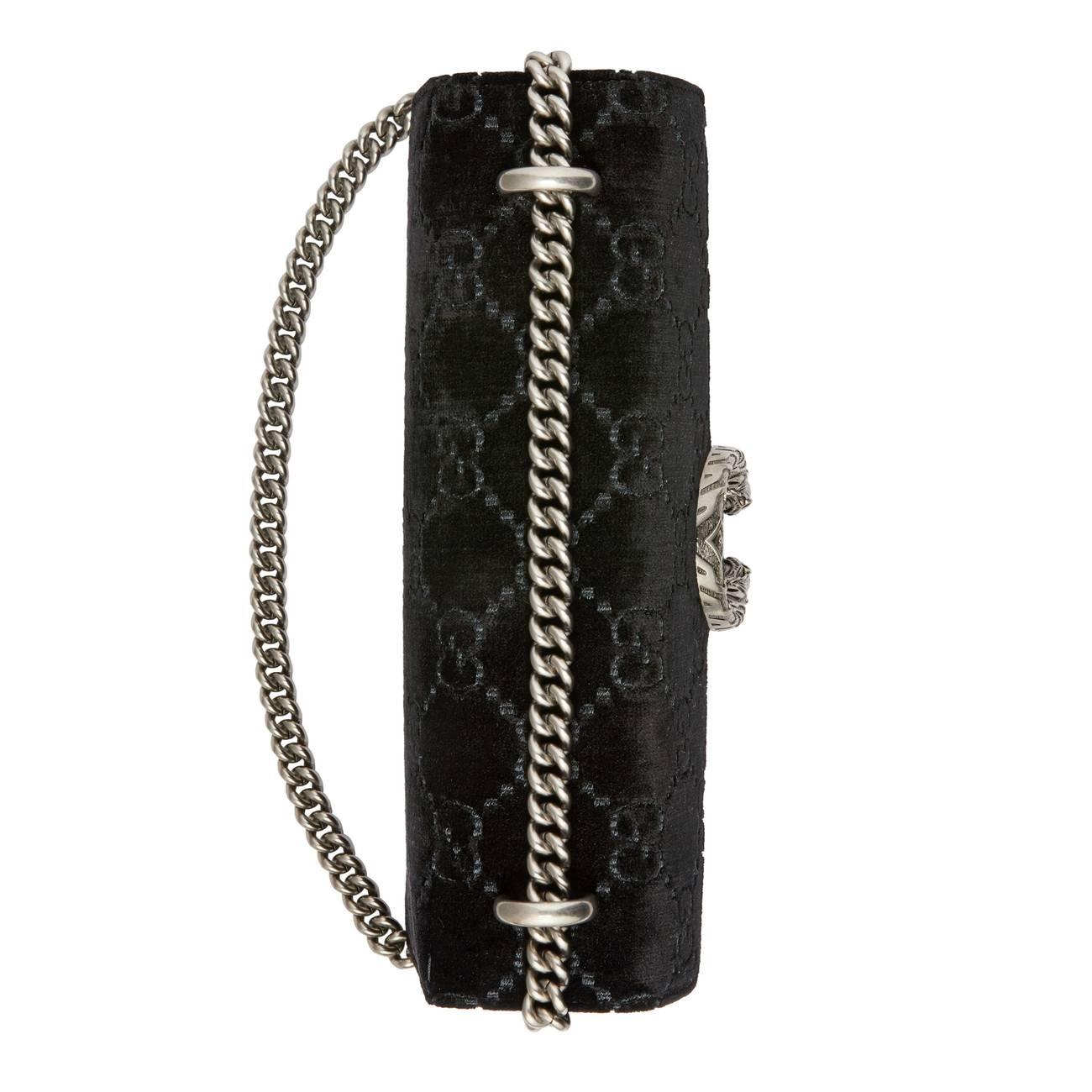 Gucci Gg Black Velvet Super Mini Dionysus Bag ref.659424 - Joli Closet