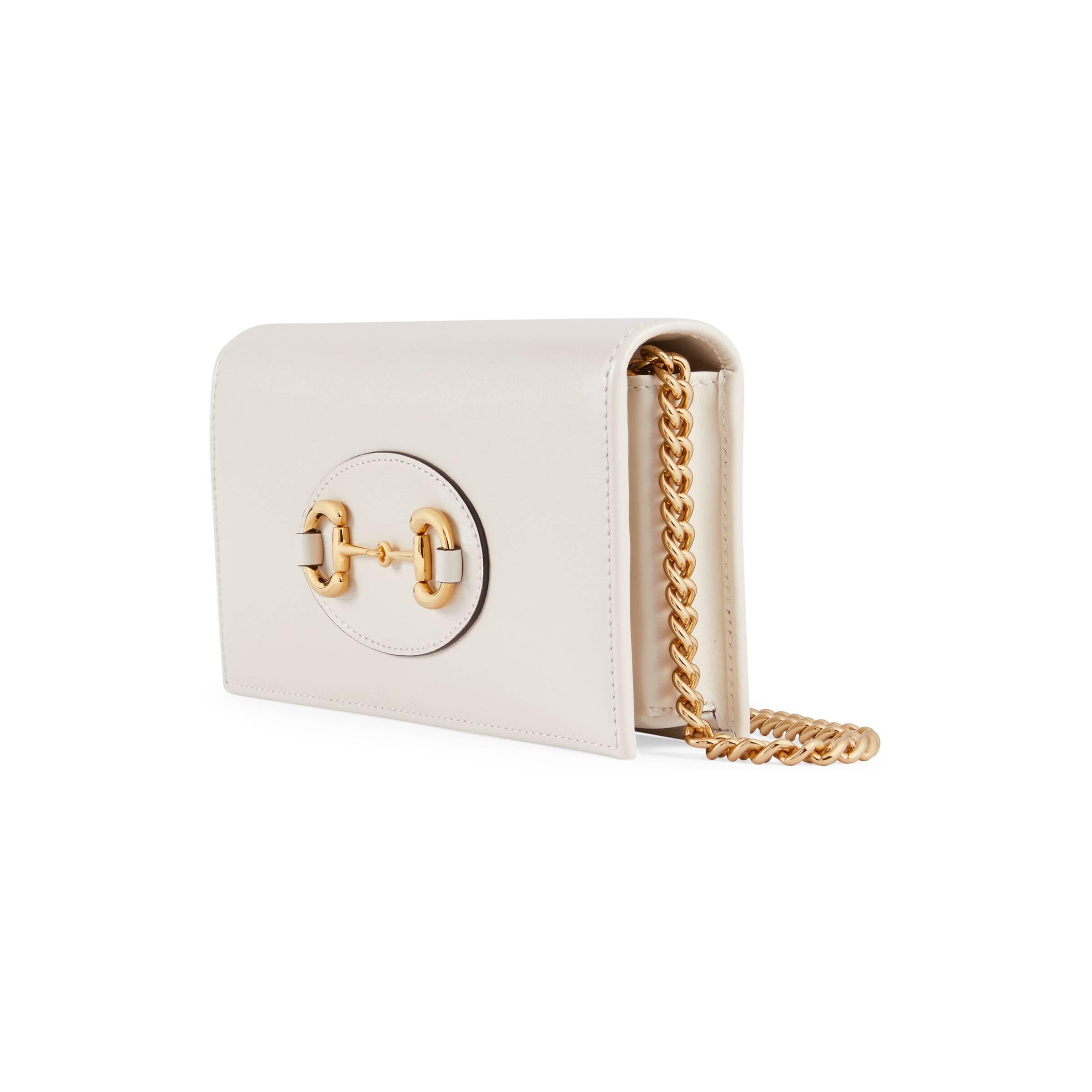 Gucci Horsebit 1955 Wallet With Chain in White - Lyst