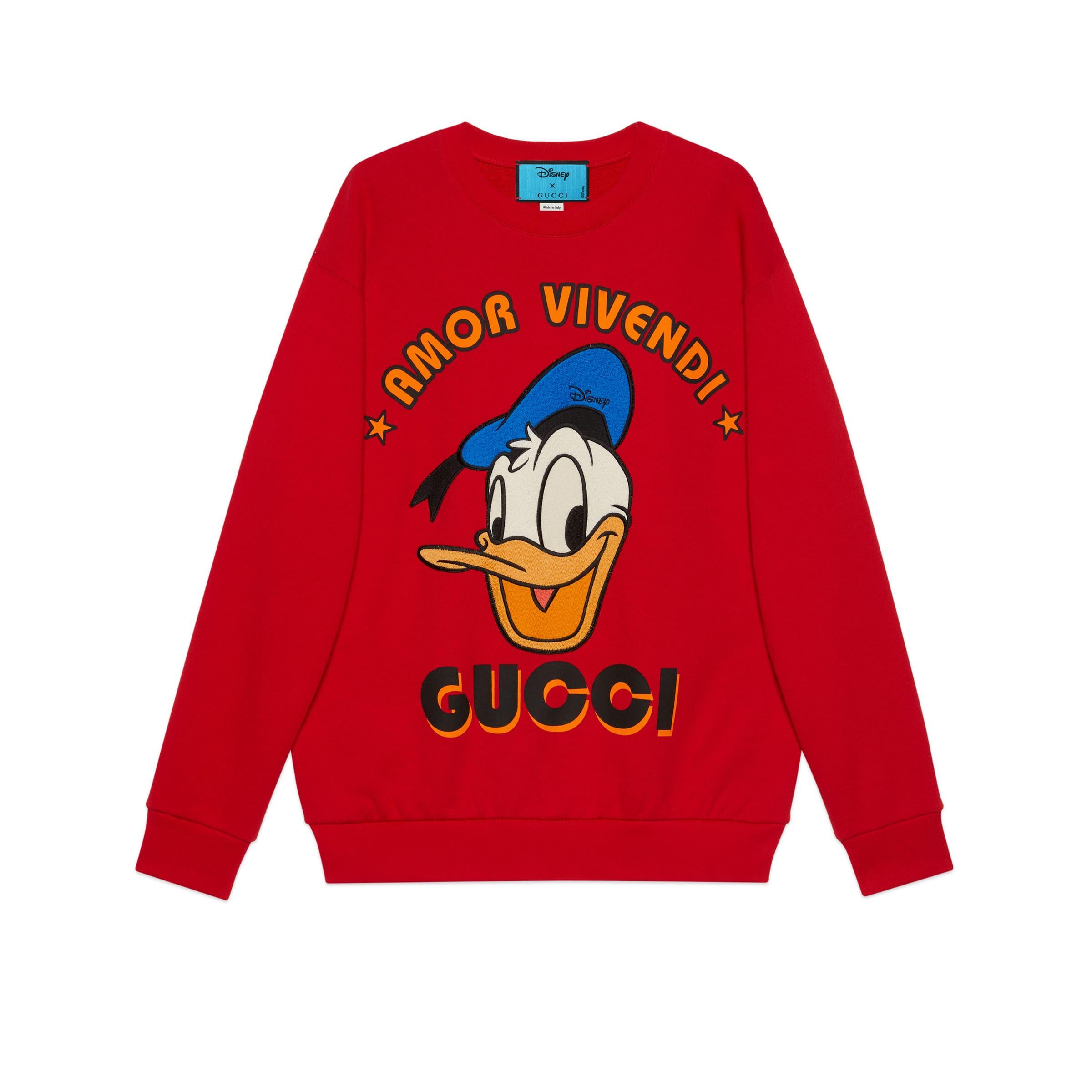 Sweat-shirt donald duck disney x Gucci en coloris Rouge | Lyst