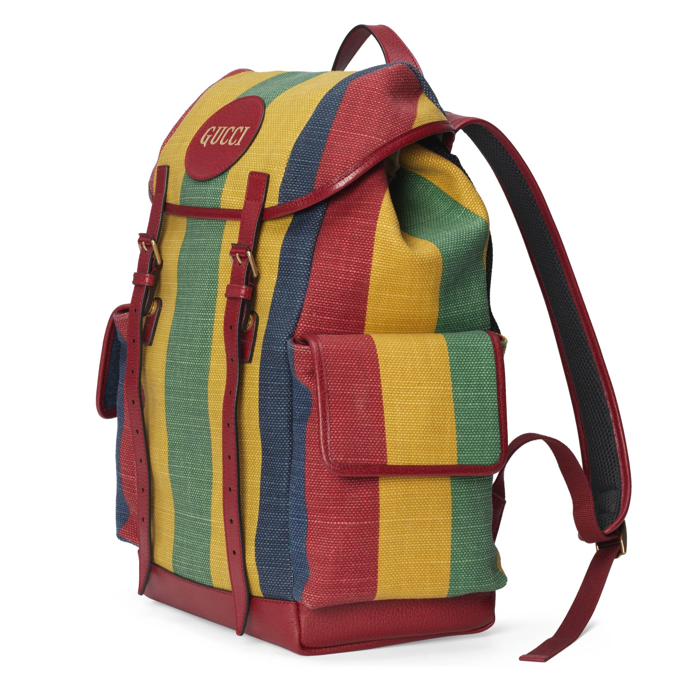 gucci backpack with stripe