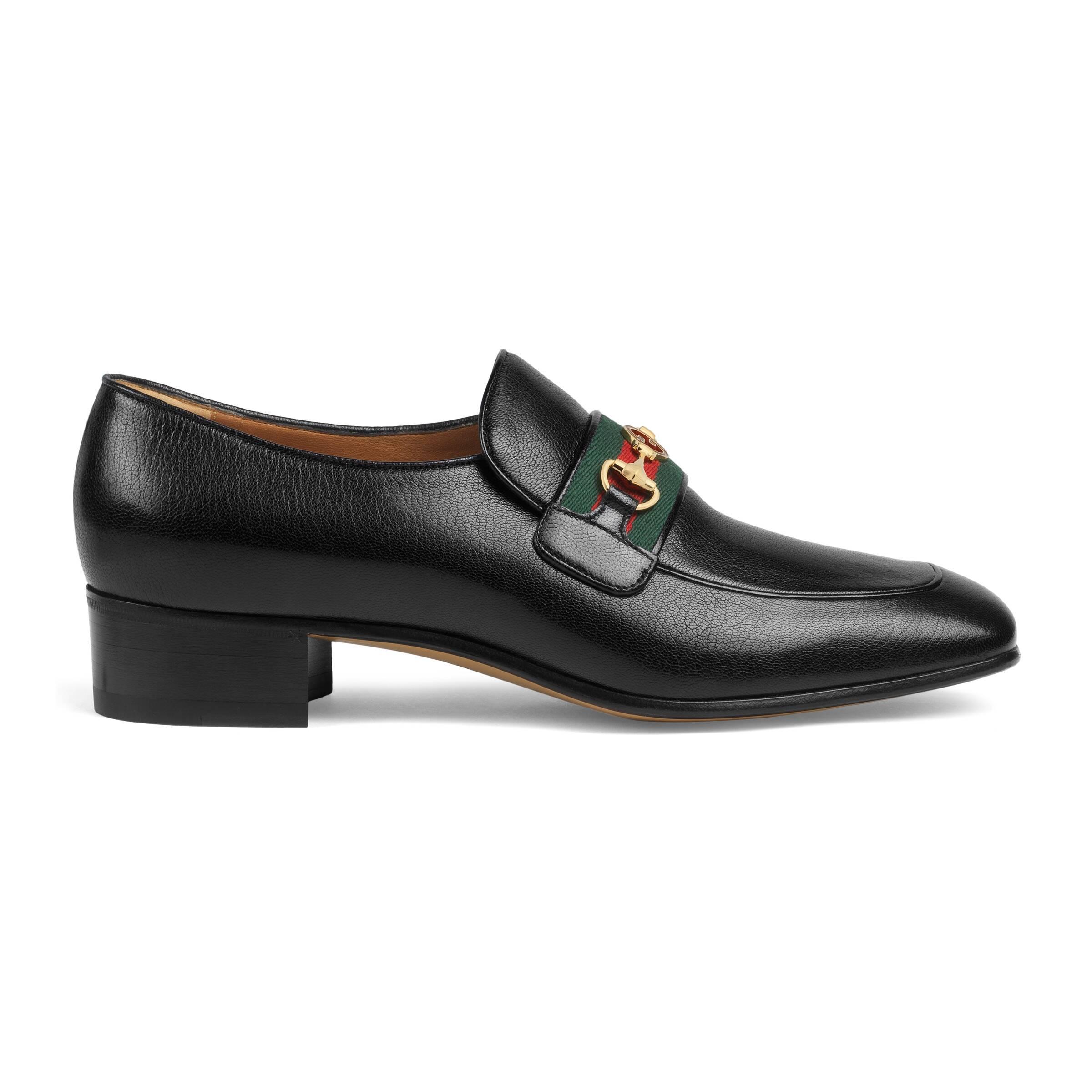 leather loafer with interlocking g horsebit