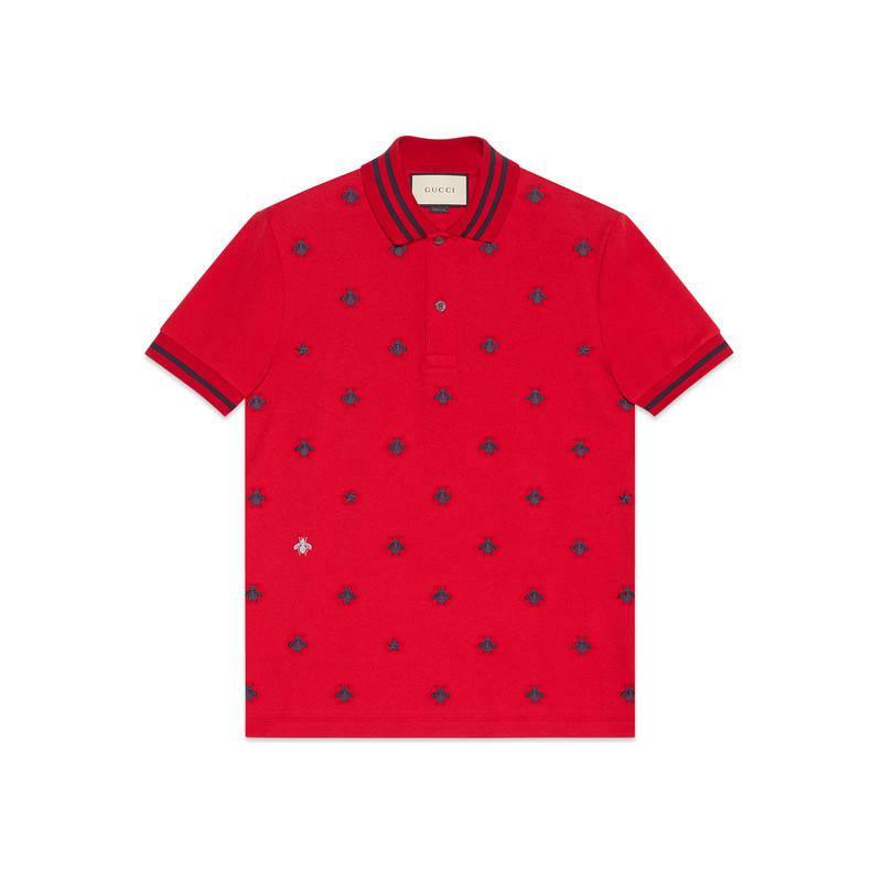 cotton polo with bees and stars