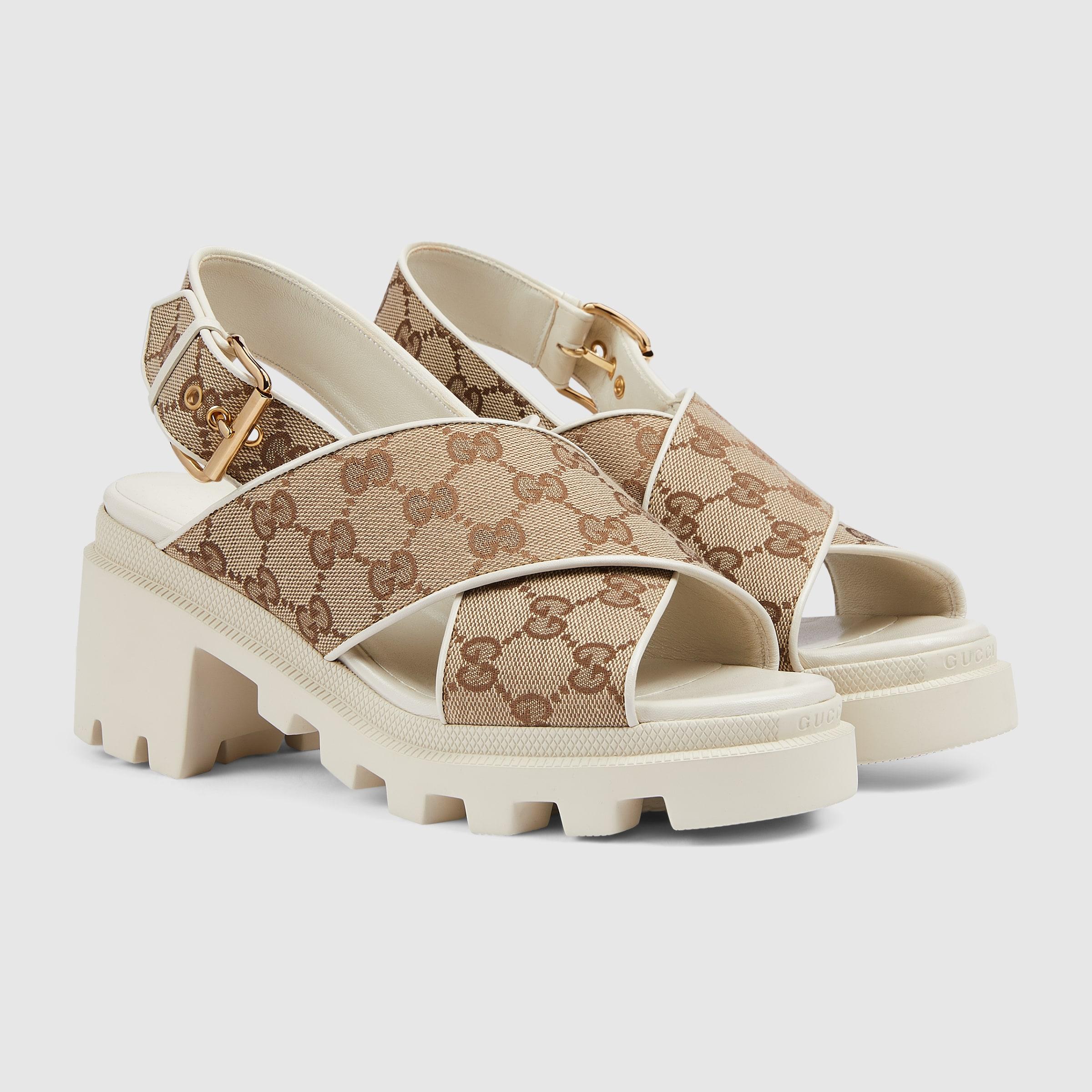 Gucci GG Lug Sole Sandal in Metallic | Lyst
