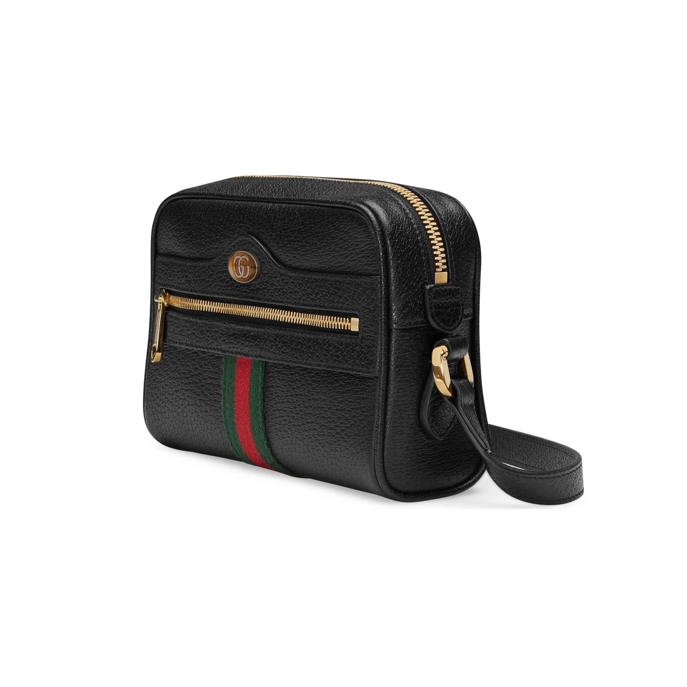 Ophidia leather small bag Gucci Black in Leather - 37217313