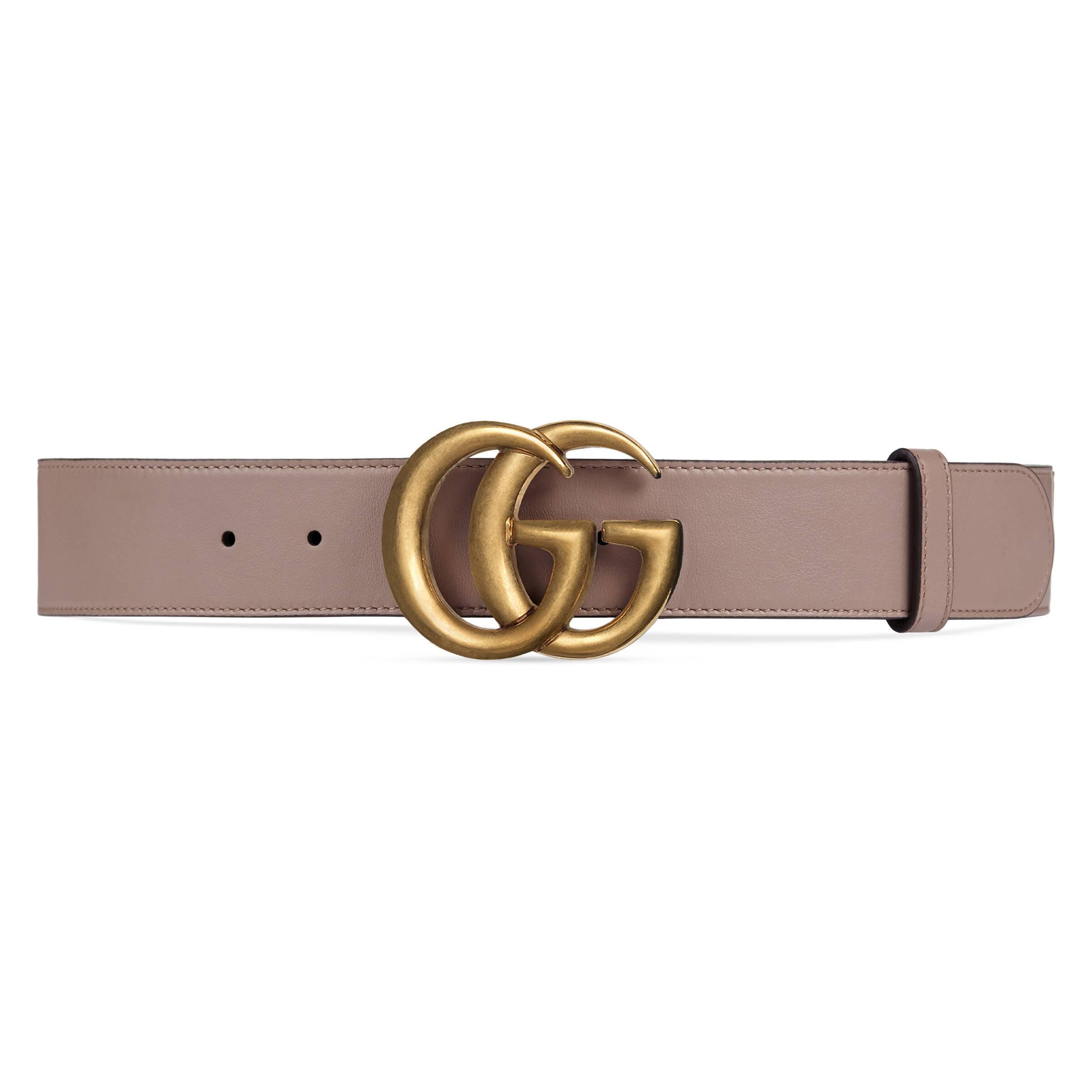 Gucci Leather Belt With Double G Buckle in Pink - Save 25% - Lyst
