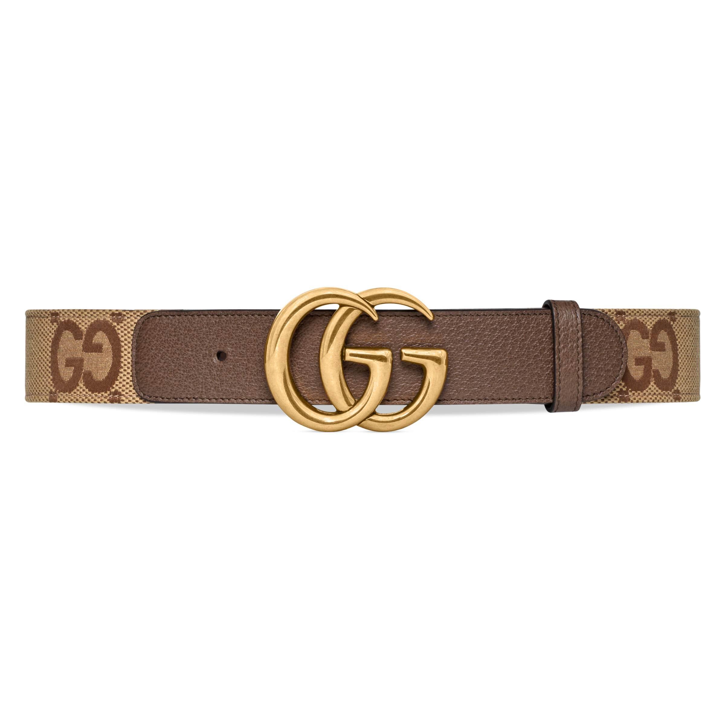 Jumbo GG belt bag in camel and ebony GG canvas