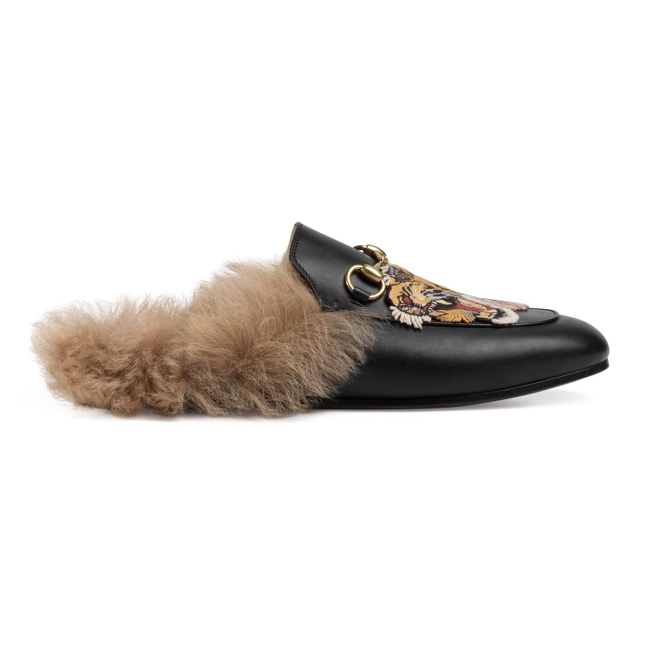 Gucci Princetown Leather Slipper in Black - Lyst