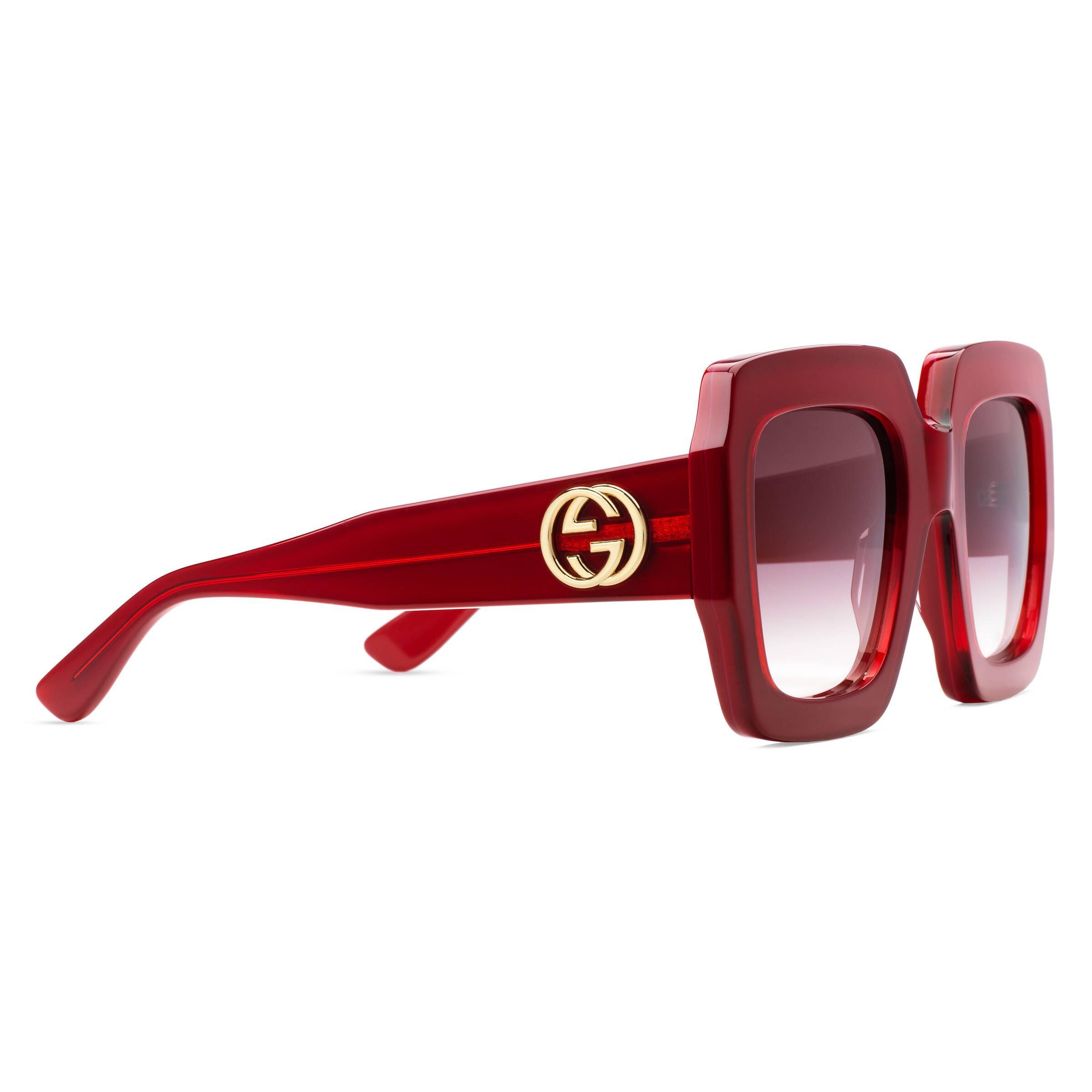 gucci red square sunglasses