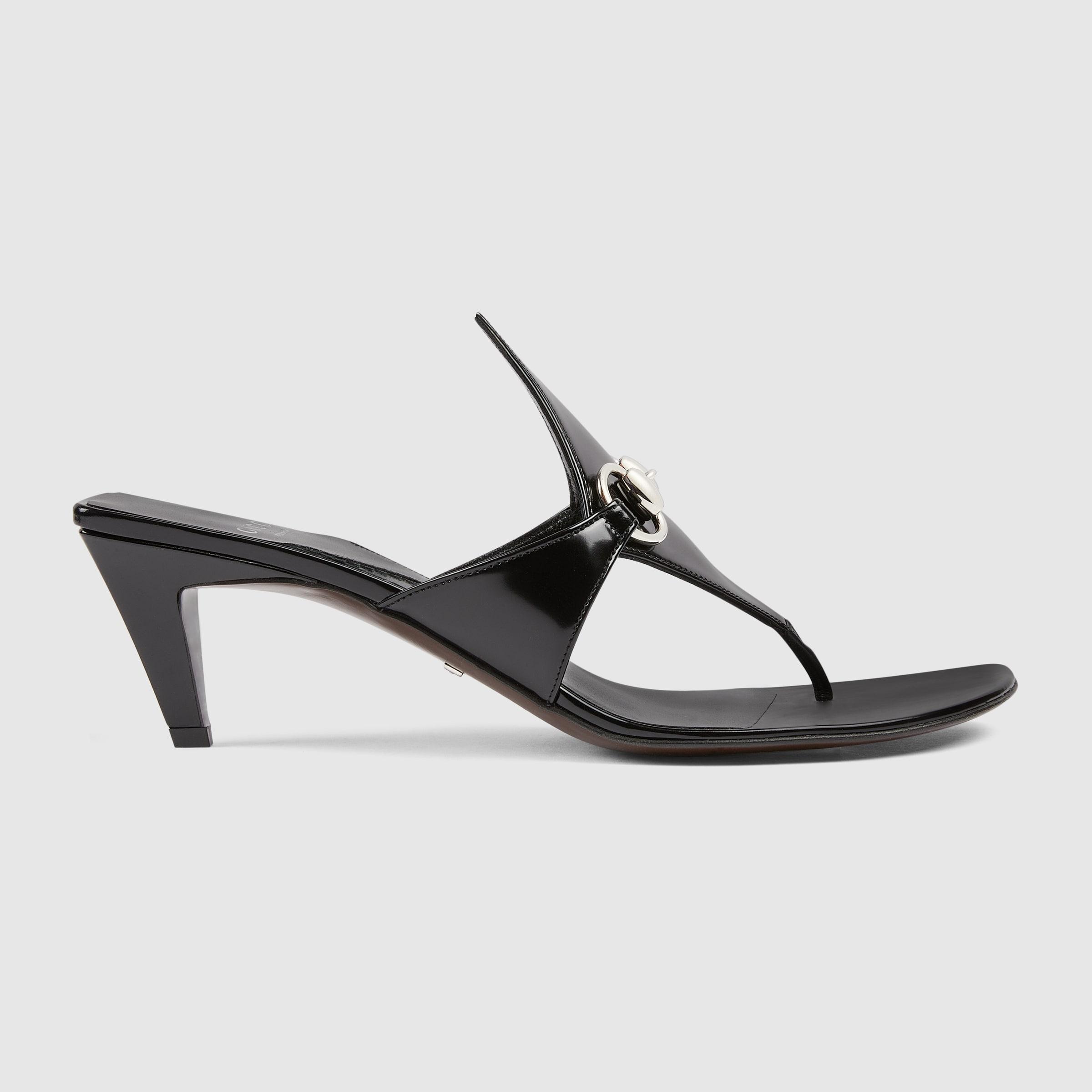 Gucci Thong Sandal With Horsebit in Black Lyst