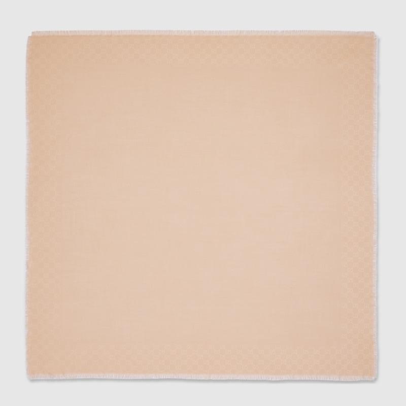 Gucci レディース ナチュラル Ggウールシルク ジャカード ショール  