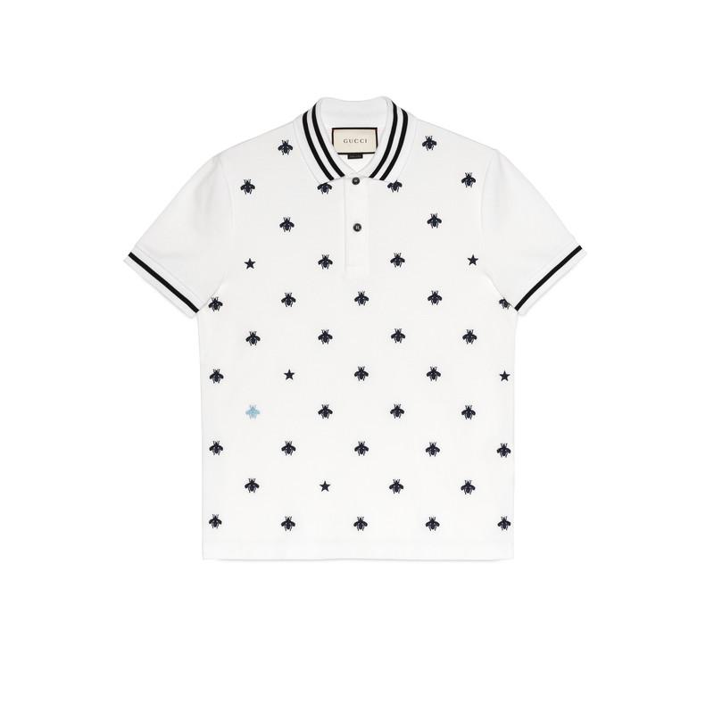 gucci bee polo white