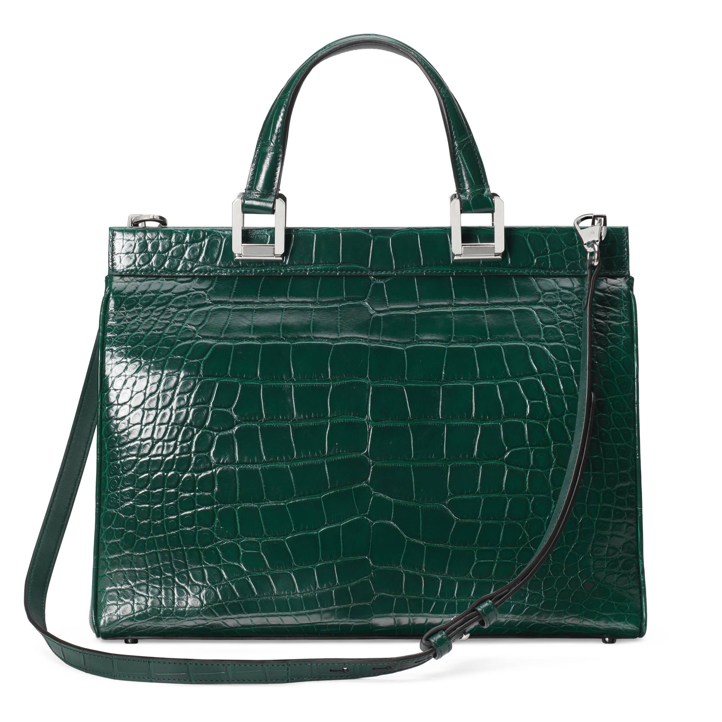 Borsa a mano Zumi in coccodrillo misura media di Gucci in Verde | Lyst