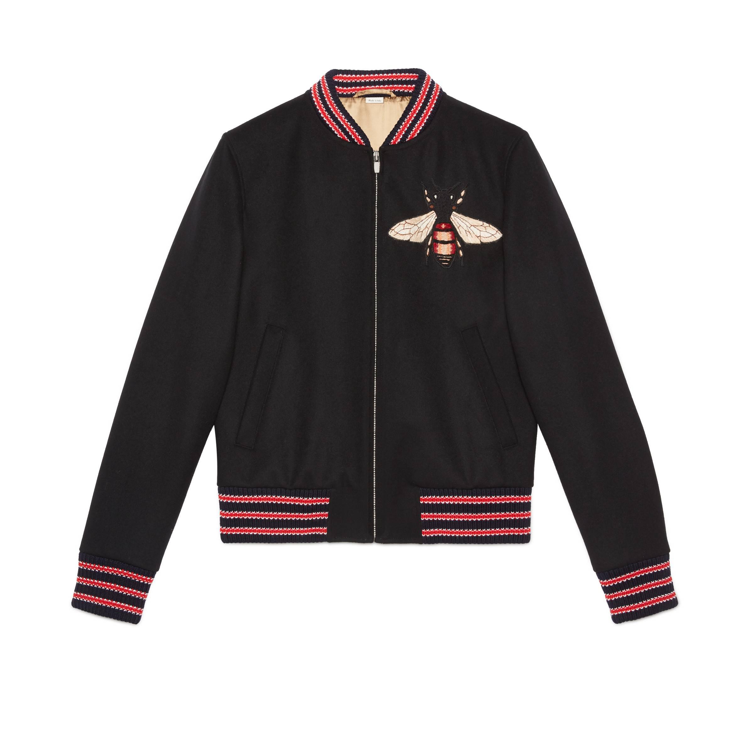 Giacca in feltro con patch ape da Uomo di Gucci in Nero | Lyst