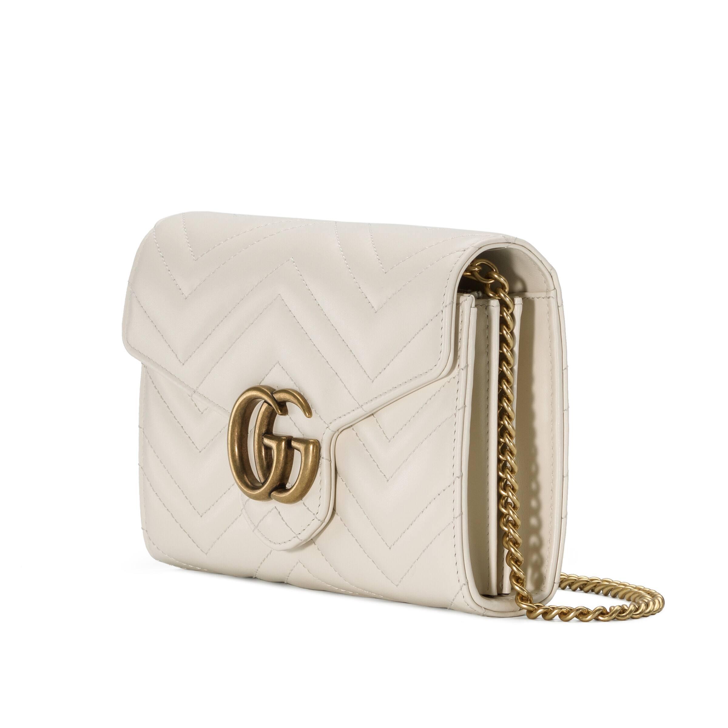 white gg marmont matelassé mini bag