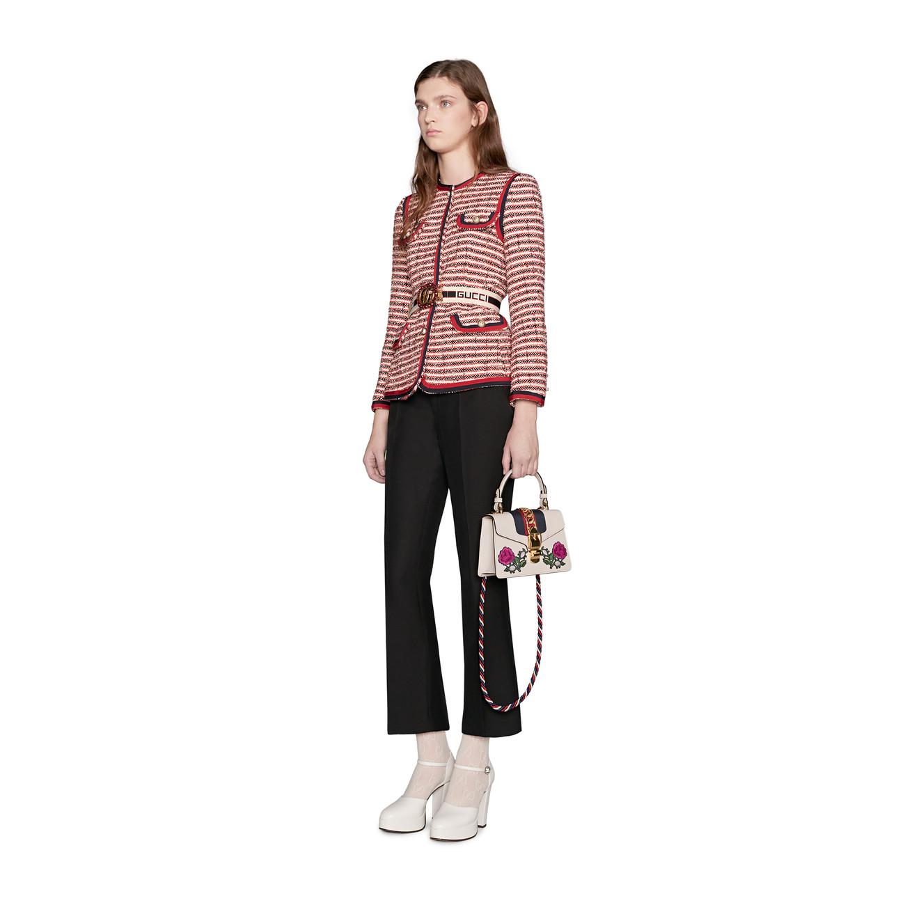Gucci sylvie embroidered bag hotsell