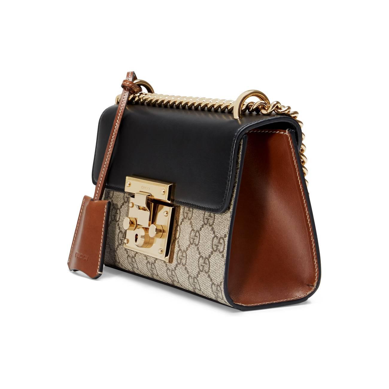 Gucci Canvas Padlock Small GG Shoulder Bag in Brown - Lyst