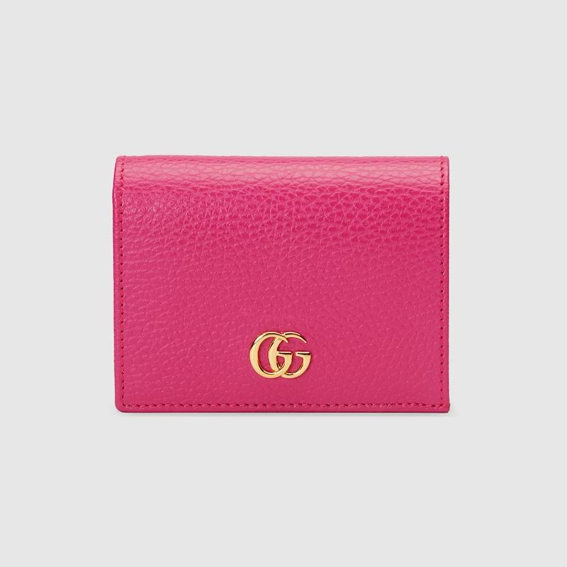 Gucci GG Marmont Card Case Wallet in Pink Lyst