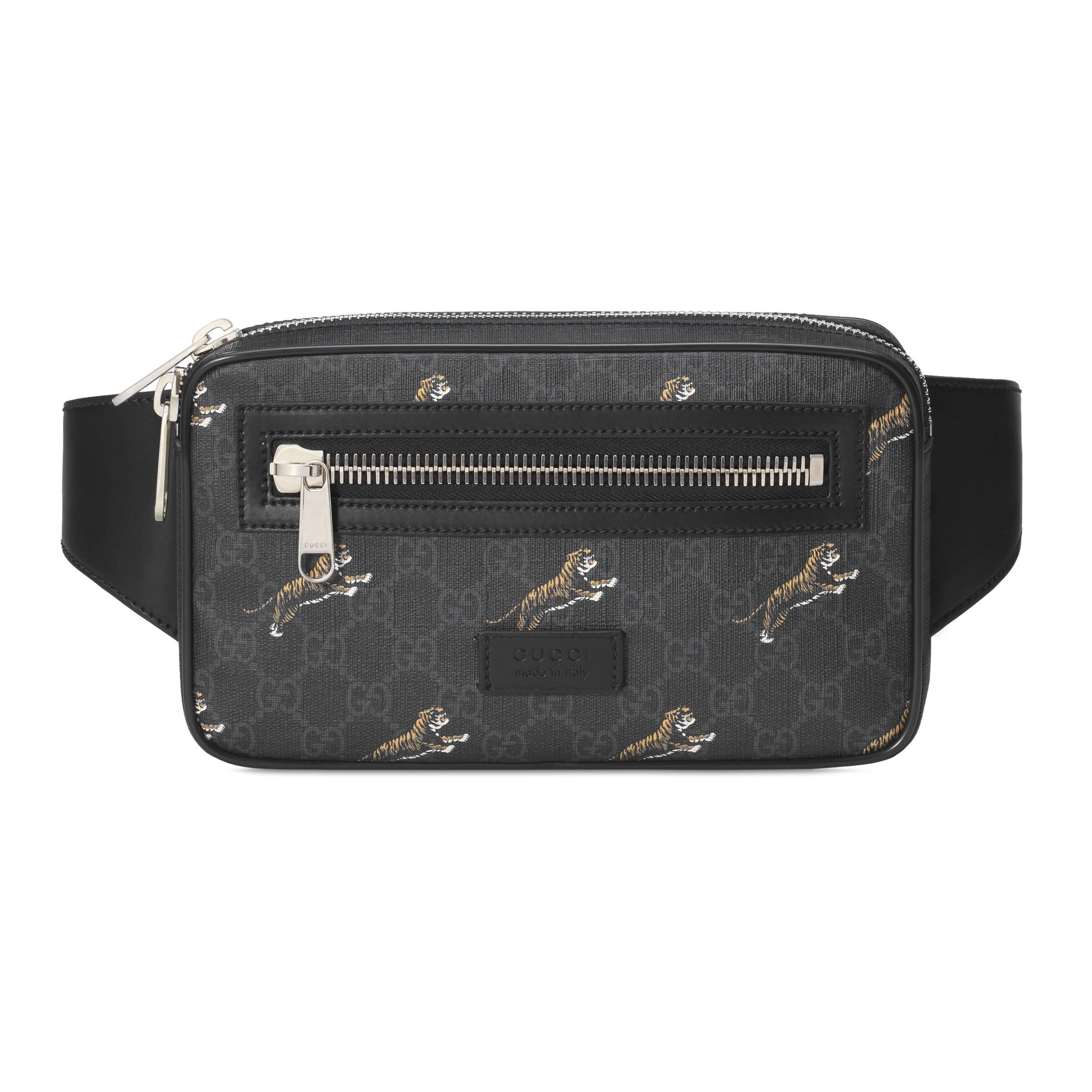 Gucci Leather Bestiary Belt Bag With Tigers in Black for Men | Lyst