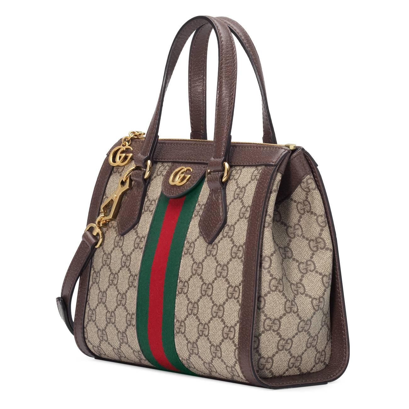Gucci Canvas Ophidia Small GG Tote Bag in Green - Lyst