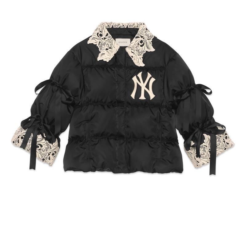 Gucci Ny Yankees Embroidered Puffa Jacket in Black | Lyst
