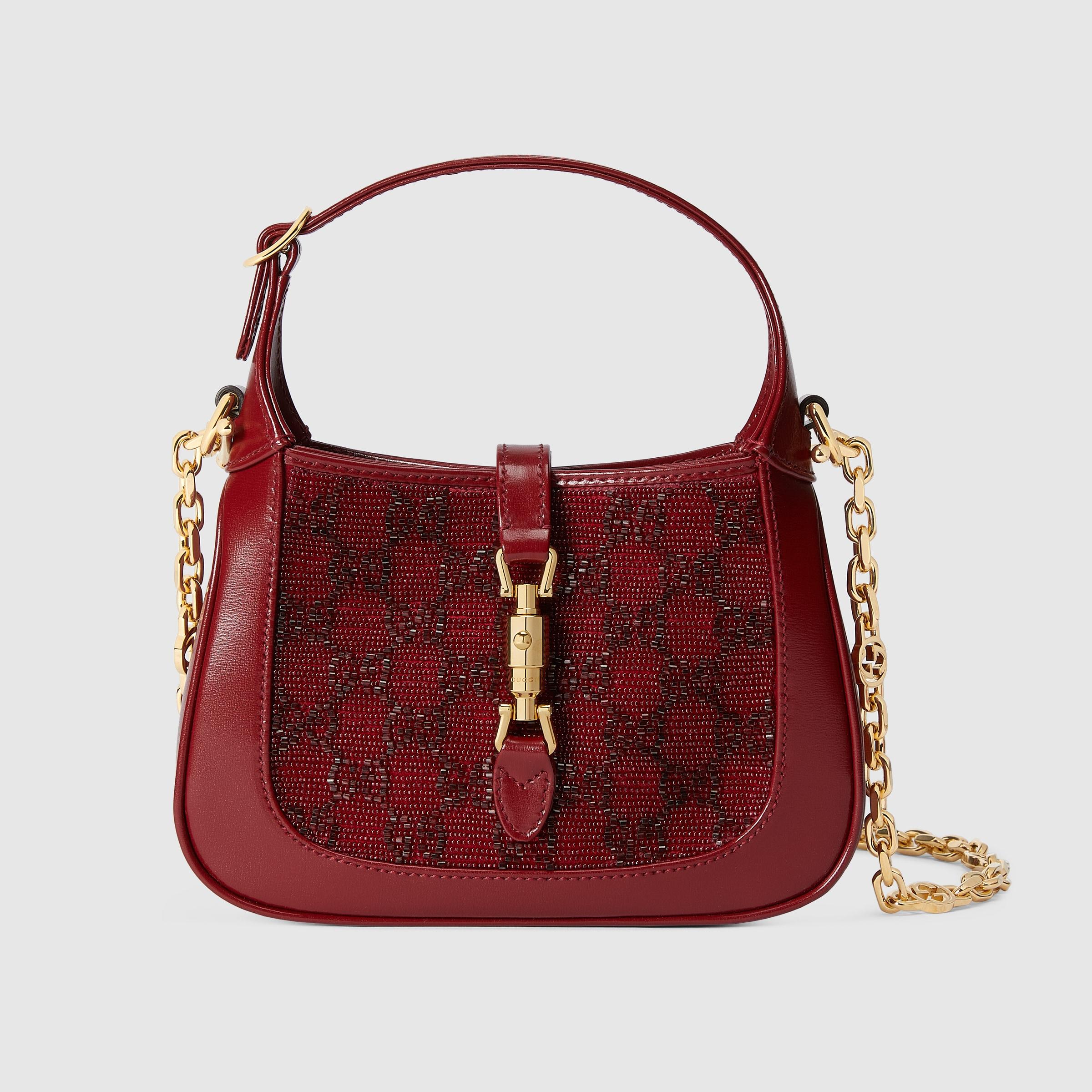 Gucci Jackie 1961 GG Crystal Mini Bag in Red | Lyst