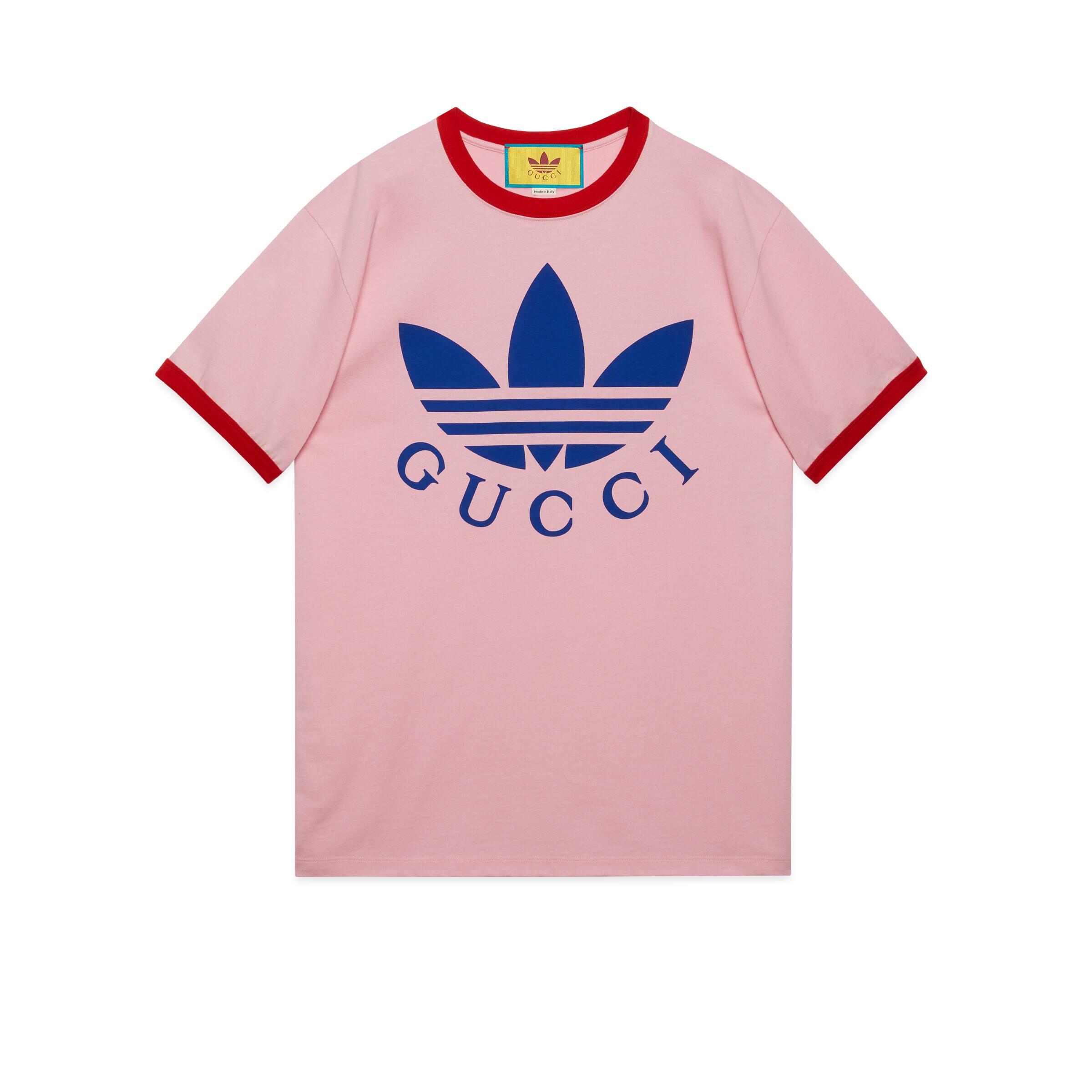 Gucci Adidas X Cotton Jersey T-shirt in Pink | Lyst